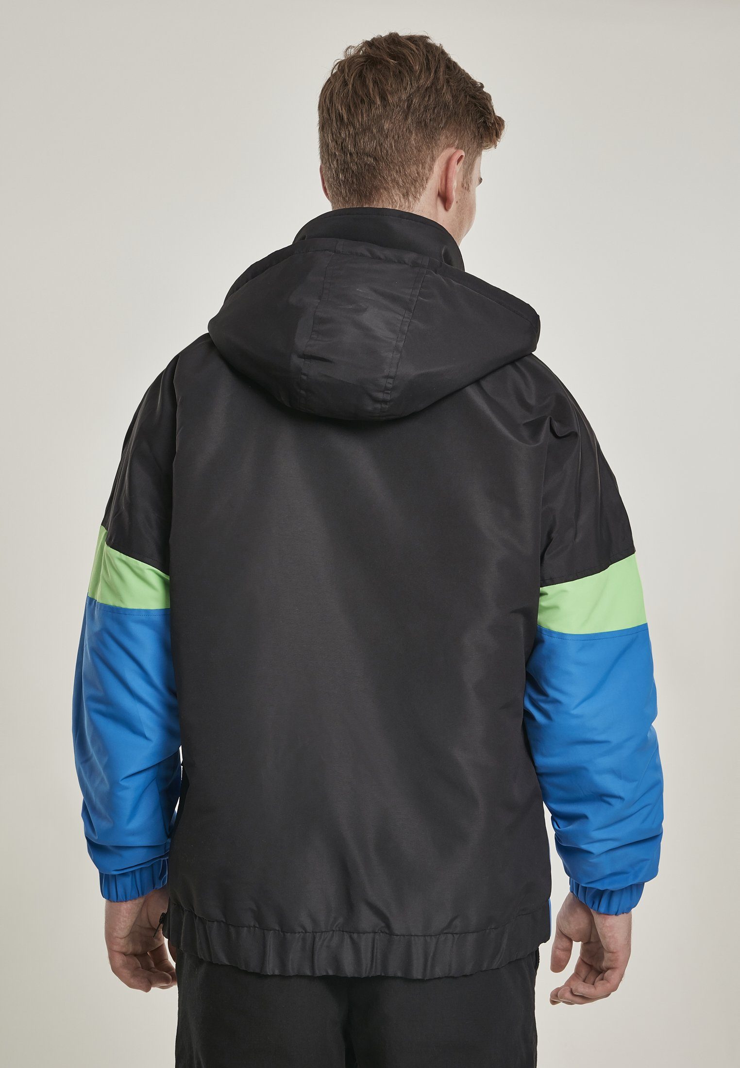 URBAN CLASSICS Outdoorjacke Herren 3-Tone Over (1-St) Mix Jacket Pull Neon black/cobaltblue