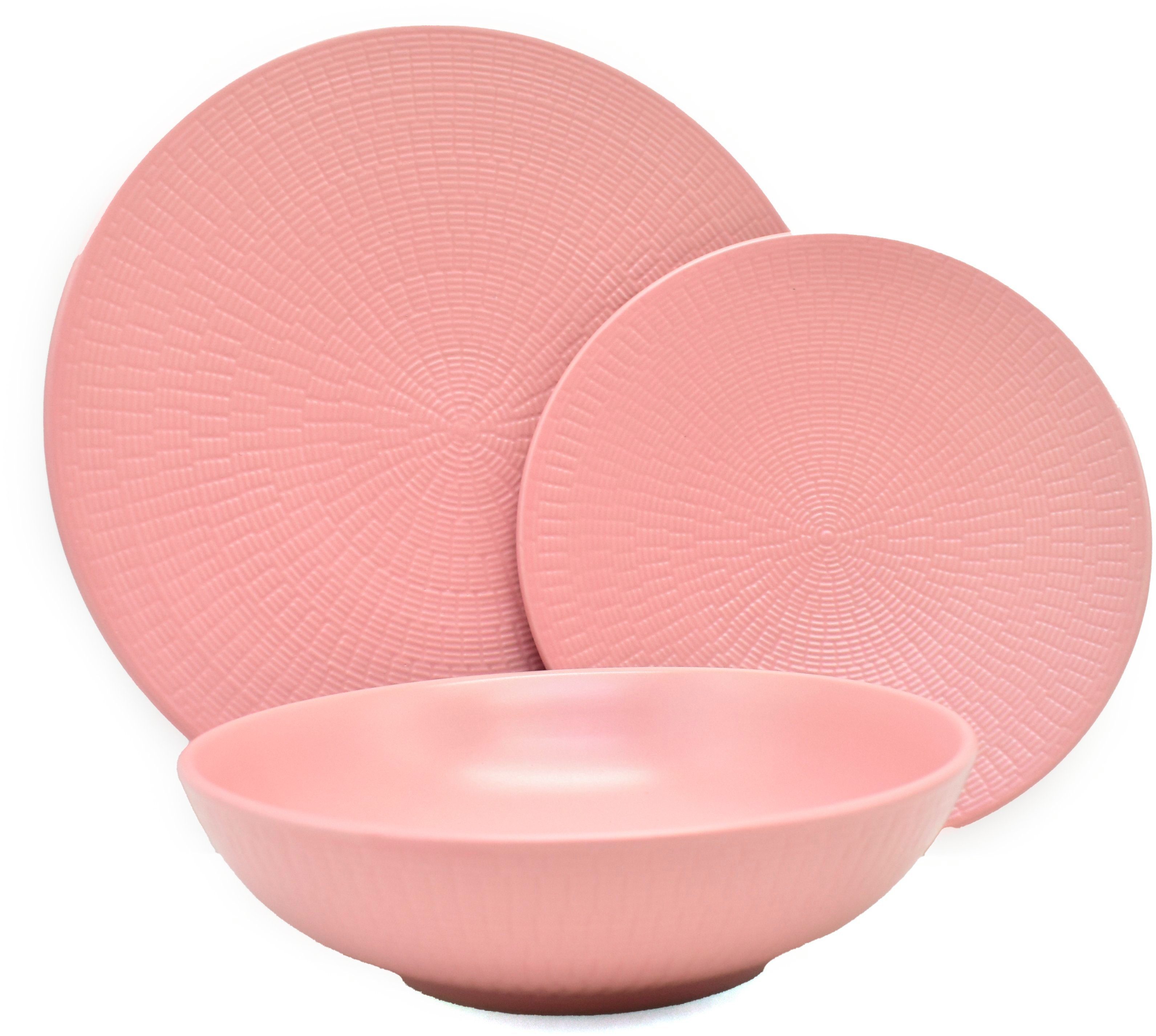 ECHTWERK Tafelservice Blanka Nature-Design (18-tlg), 6 Personen, Steingut, mit Struktur