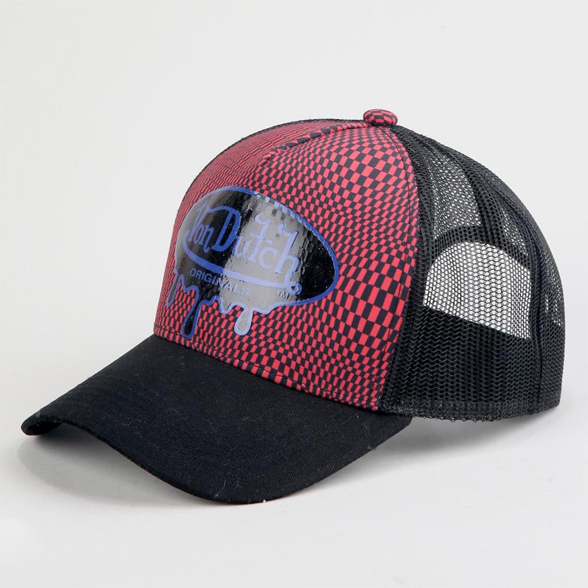 Von Dutch Trucker Cap Von Dutch Originals HFT Trucker Cap Red Check/Black (Basecap, Meshcap, Trucker Kappe)