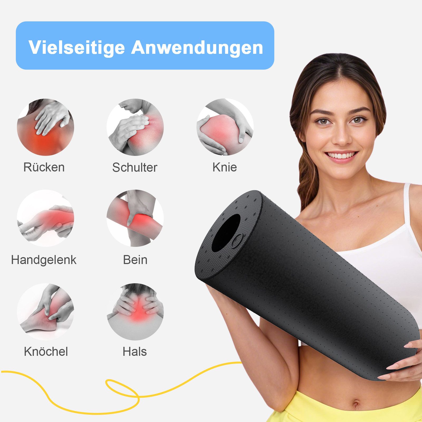 AIMAX Faszienrolle Faszienrolle 29x15 cm ultraleicht Massage Roller Yoga Fitness