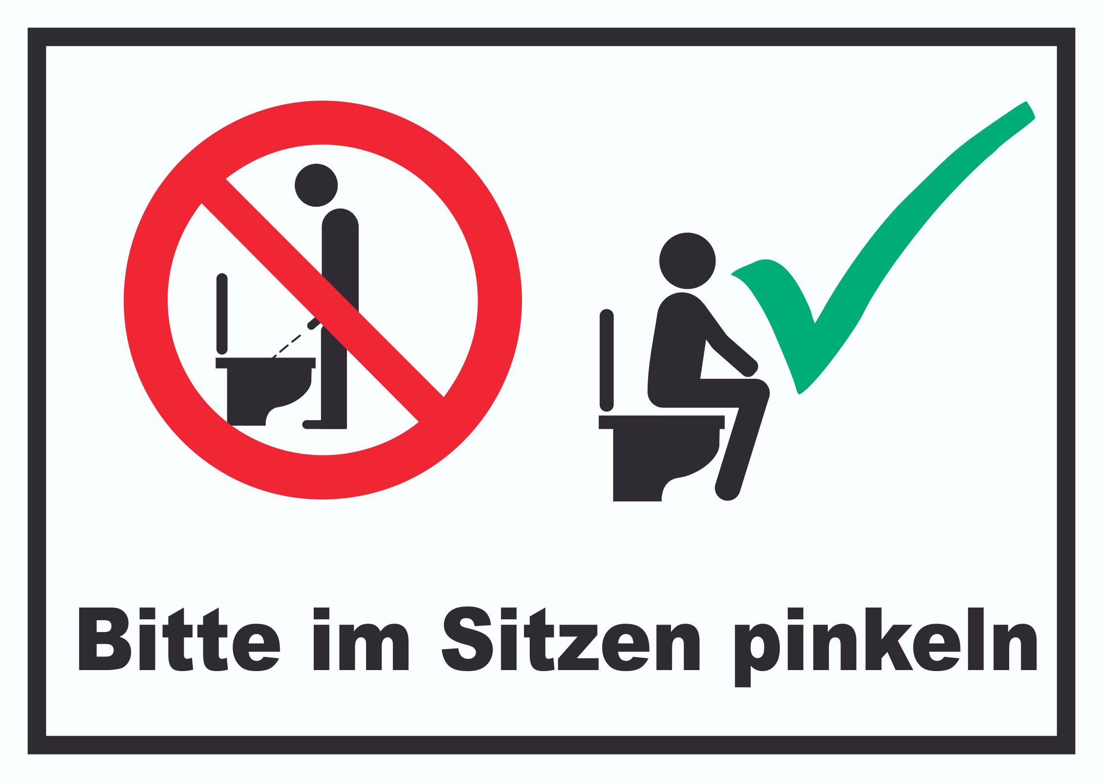 HB-Druck Hinweisschild Bitte im Sitzen pinkeln Schild, wetterfest, stabil, UV-beständig, kratzfest