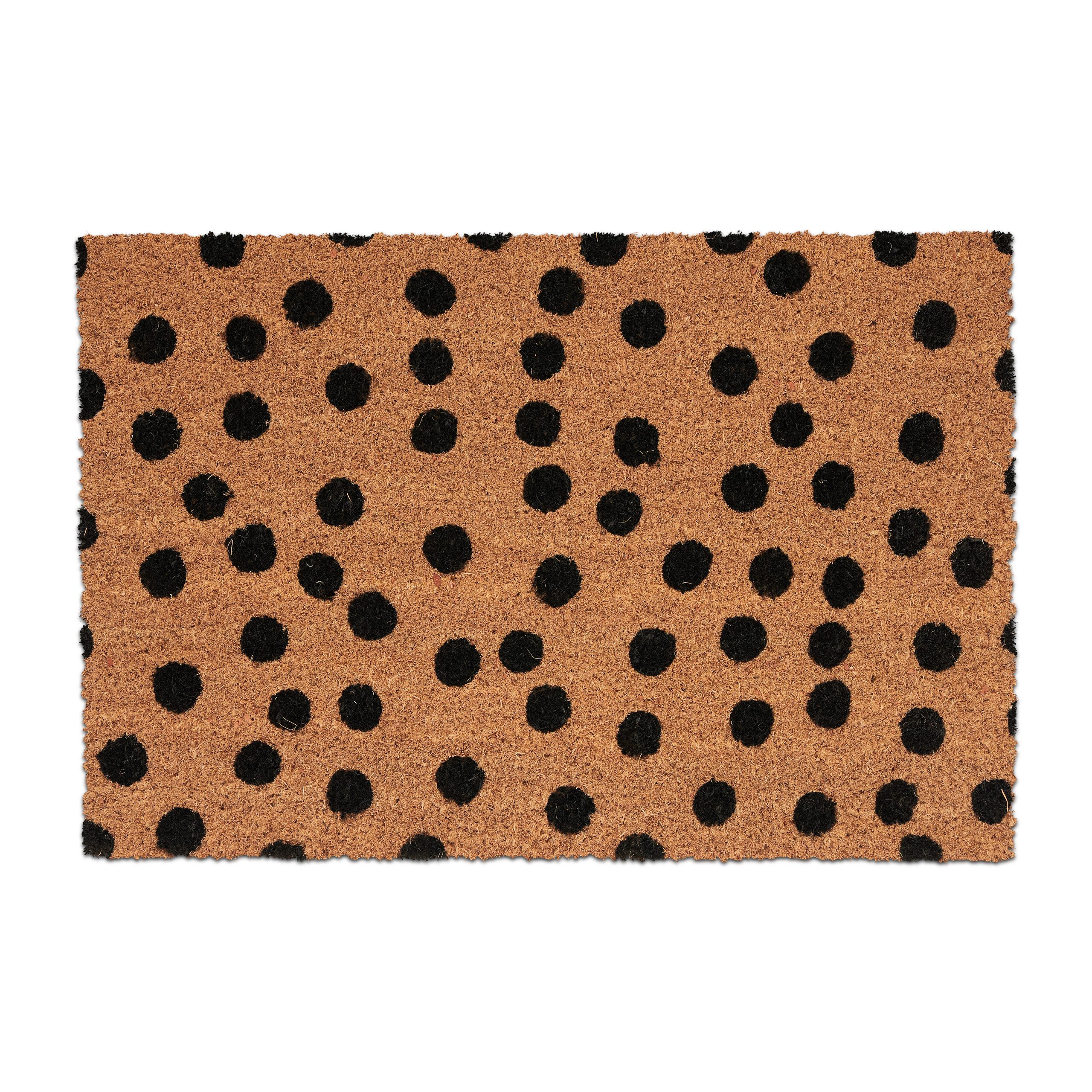 relaxdays Fußmatte Kokos Fußmatte mit Punkten, rechteckig, Höhe: 15 mm günstig online kaufen