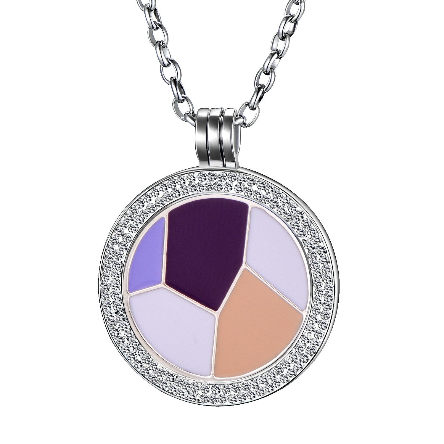 Kette mit Anhänger Coinkette Halskette silber 70 cm für 33 mm Coins