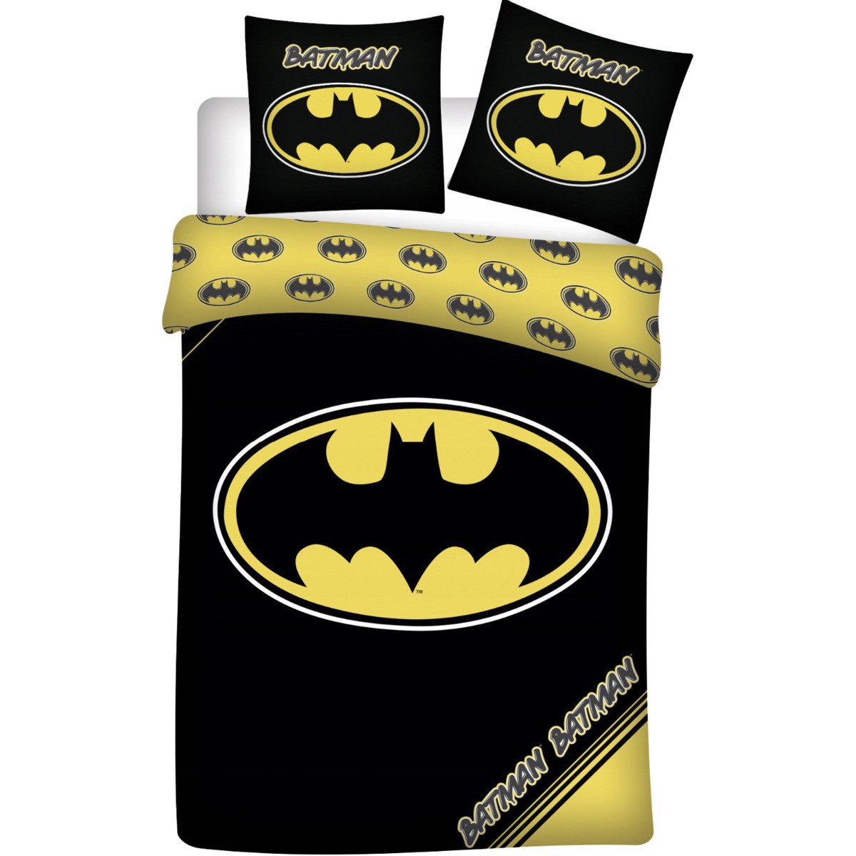Warner Bros. Kinderbettwäsche Batman 051 140x200+70x90 Unisex Kinder, Renforcé, 2 teilig