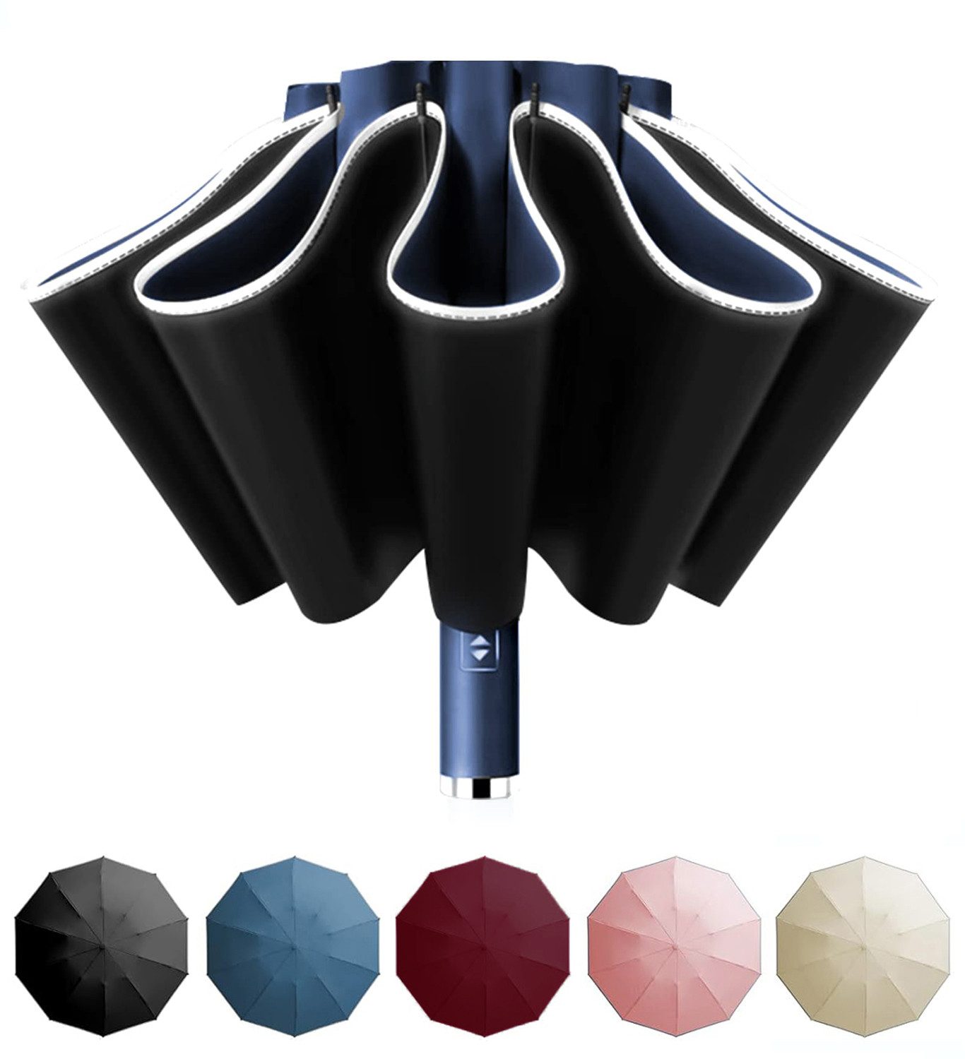 Coonoor Taschenregenschirm Vollautomatischer umgekehrter Regenschirm, große günstig online kaufen