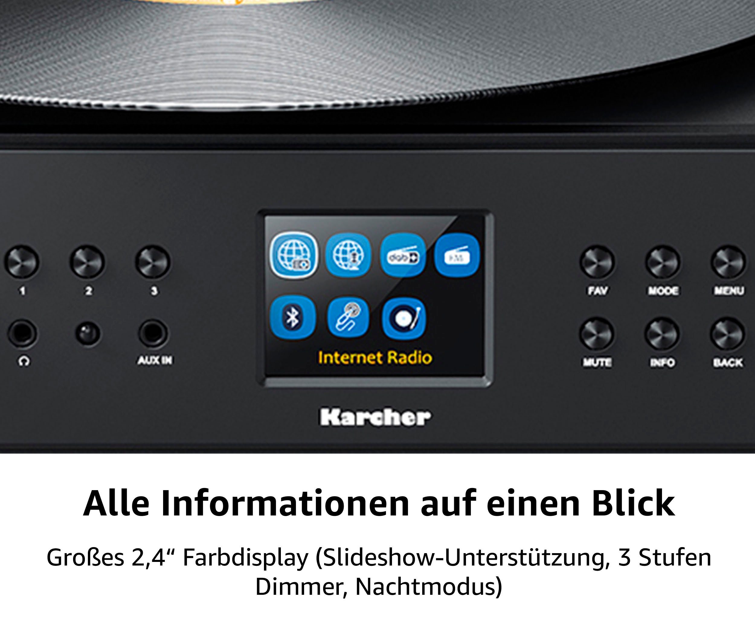 mit Stereoanlage (Digitalradio W) RDS, 20 8000DI MC Karcher UKW Internetradio, (DAB),