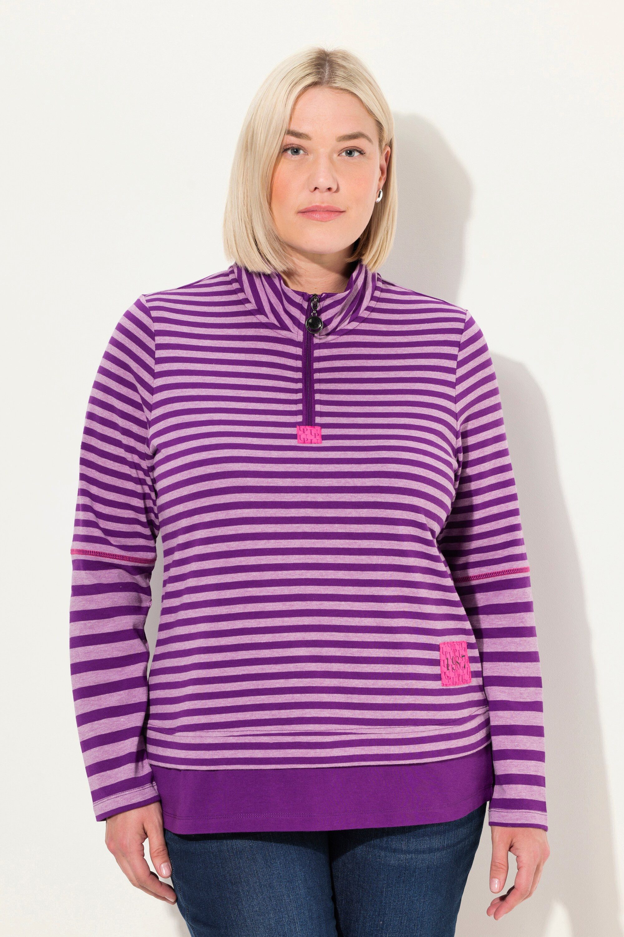 Longsleeve Shirt Ringelmix Classic Troyerkragen Langarm