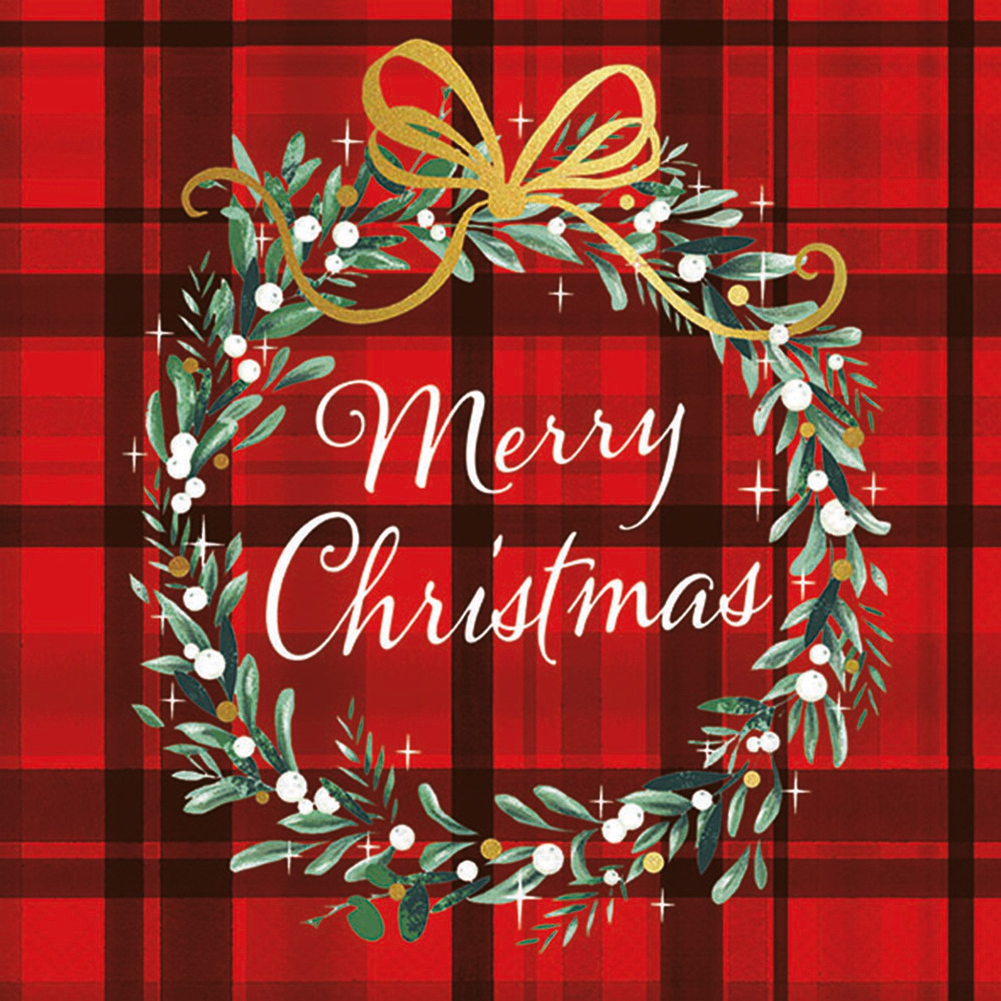 Ambiente Luxury Paper Products Papierserviette, Servietten Papier 33x33cm 3-lagig mit Merry Christmas Motiv 20 Stk.