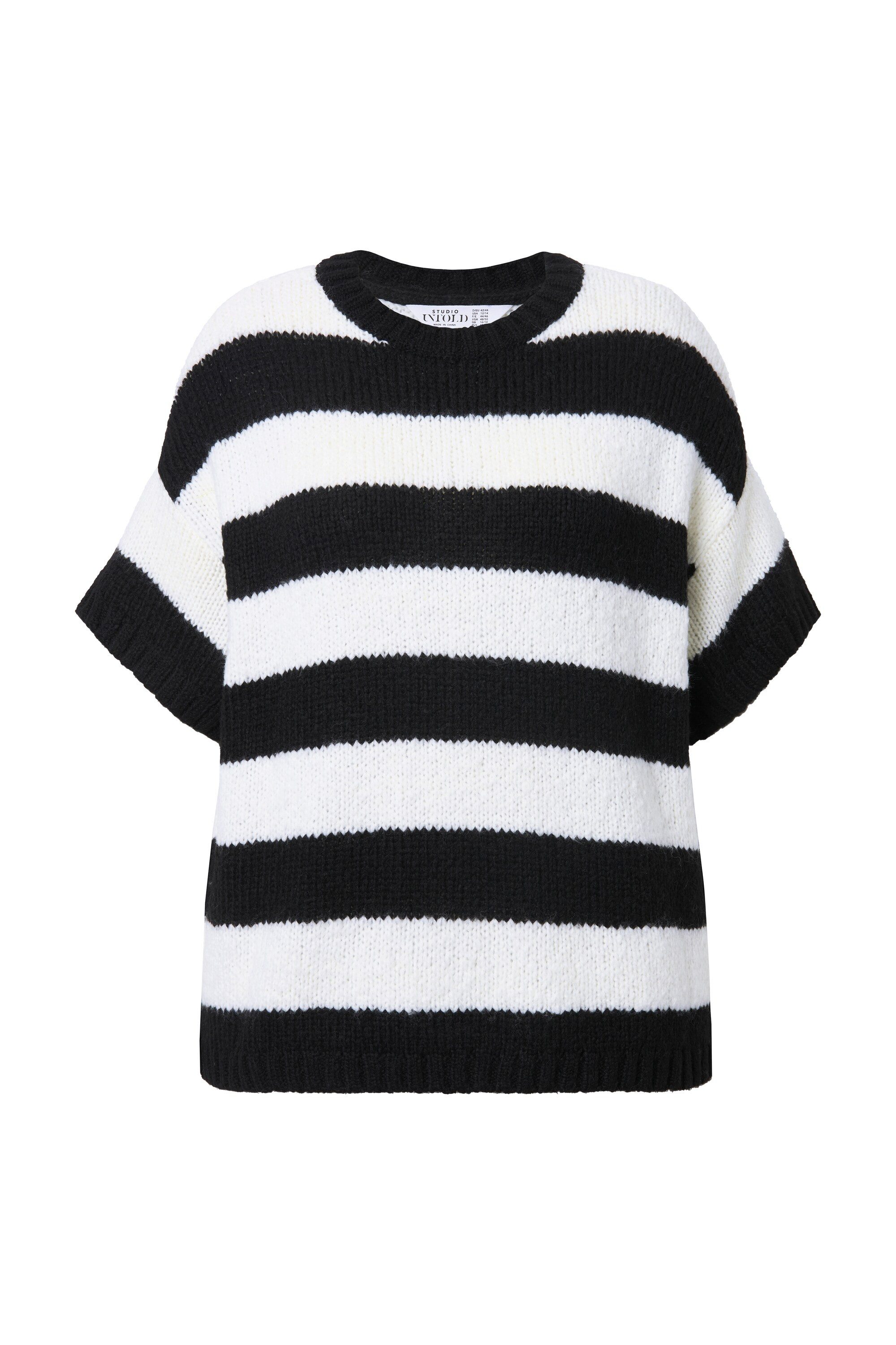 Studio Untold Strickpullover Pullover Oversize Shape Streifen Halbarm günstig online kaufen