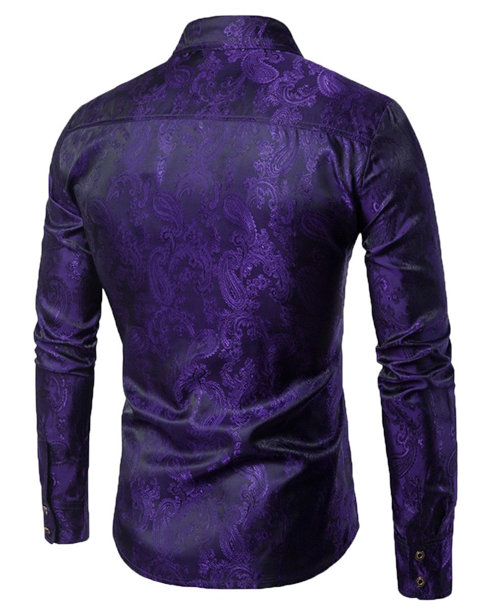 Allthemen Langarmhemd Herren Paisley Freizeithemd mit floralem Muster dünne günstig online kaufen