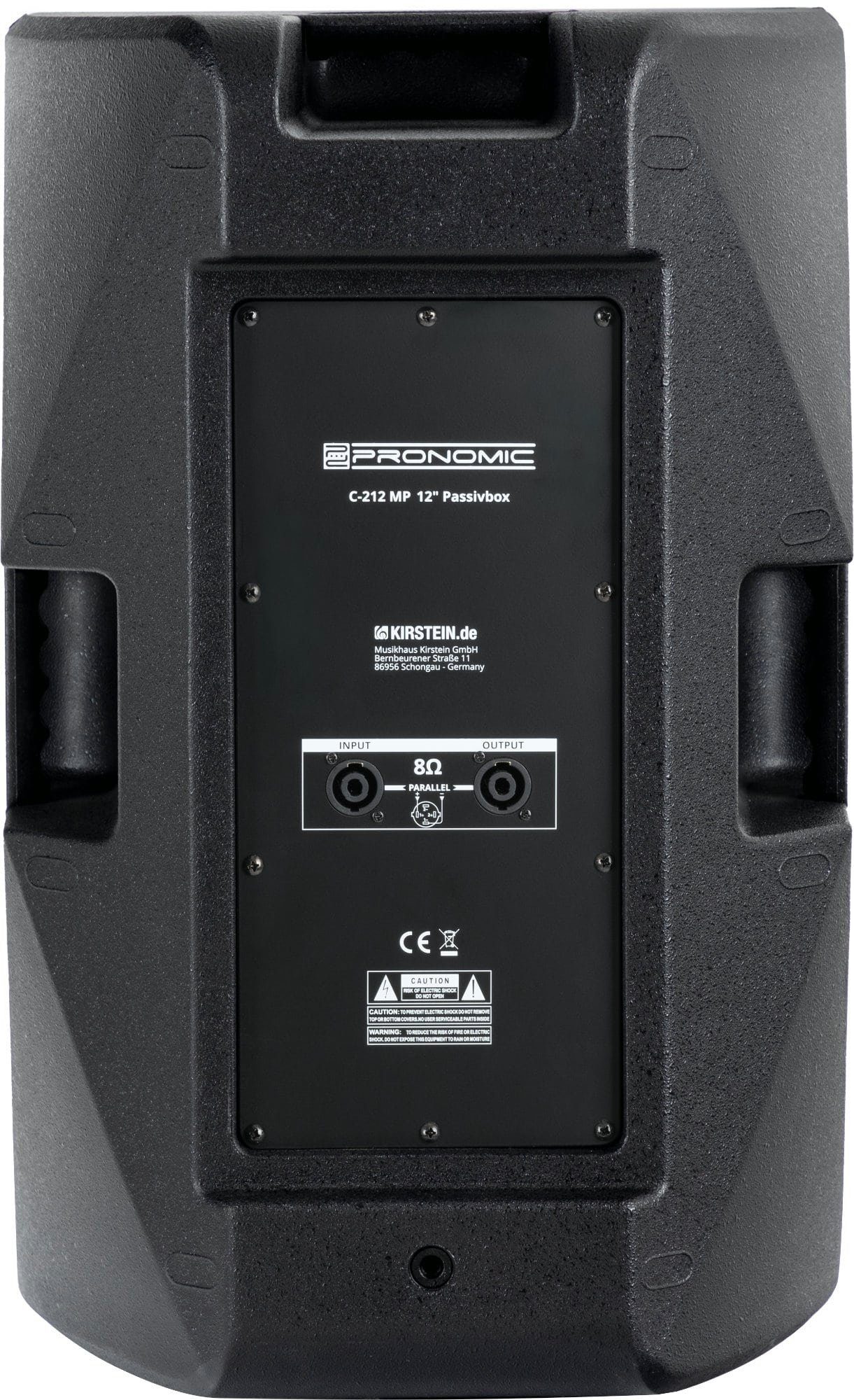 Pronomic C-212 MP aus 12" (300 mit Box Boxenstative Set Tragegriffe Stativen Passivboxen & Multifunktionsgehäuse passive im Stahl) Lautsprecher 2-Wege samt 3 W