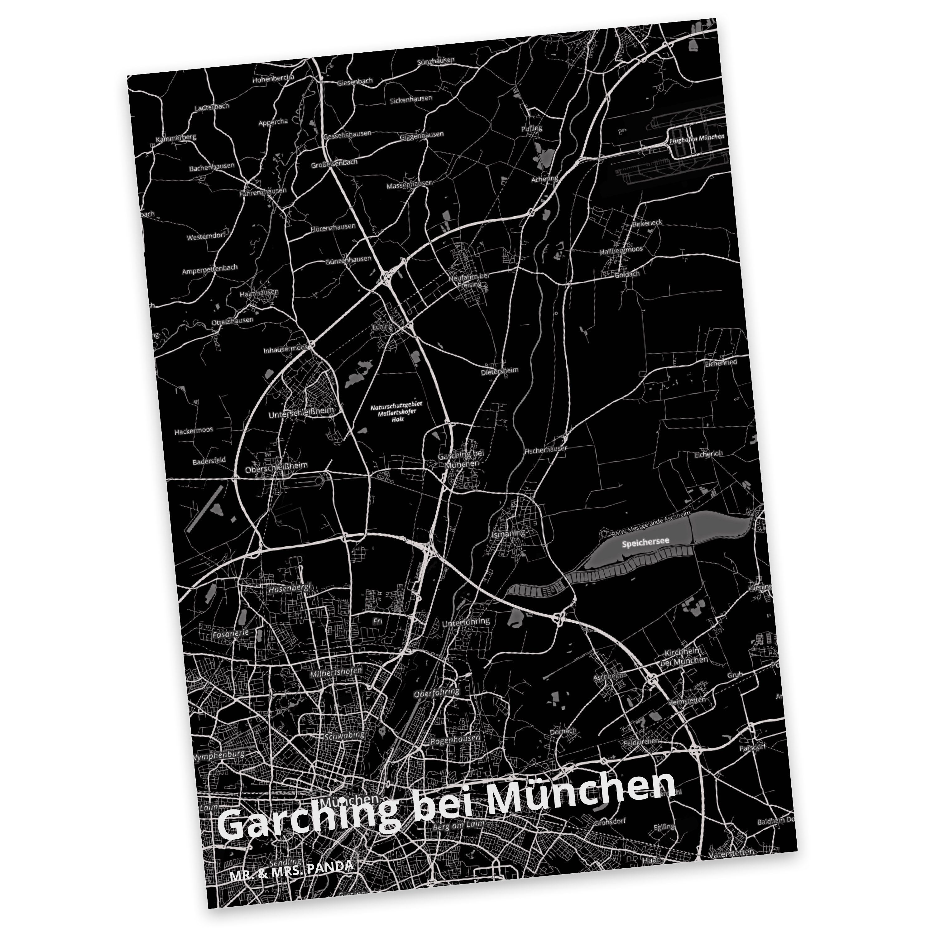 Mr. & Städte, - Garching München Postkarte Stadt, Mrs. Geschenk, bei Panda Ansichtskarte, Dorf