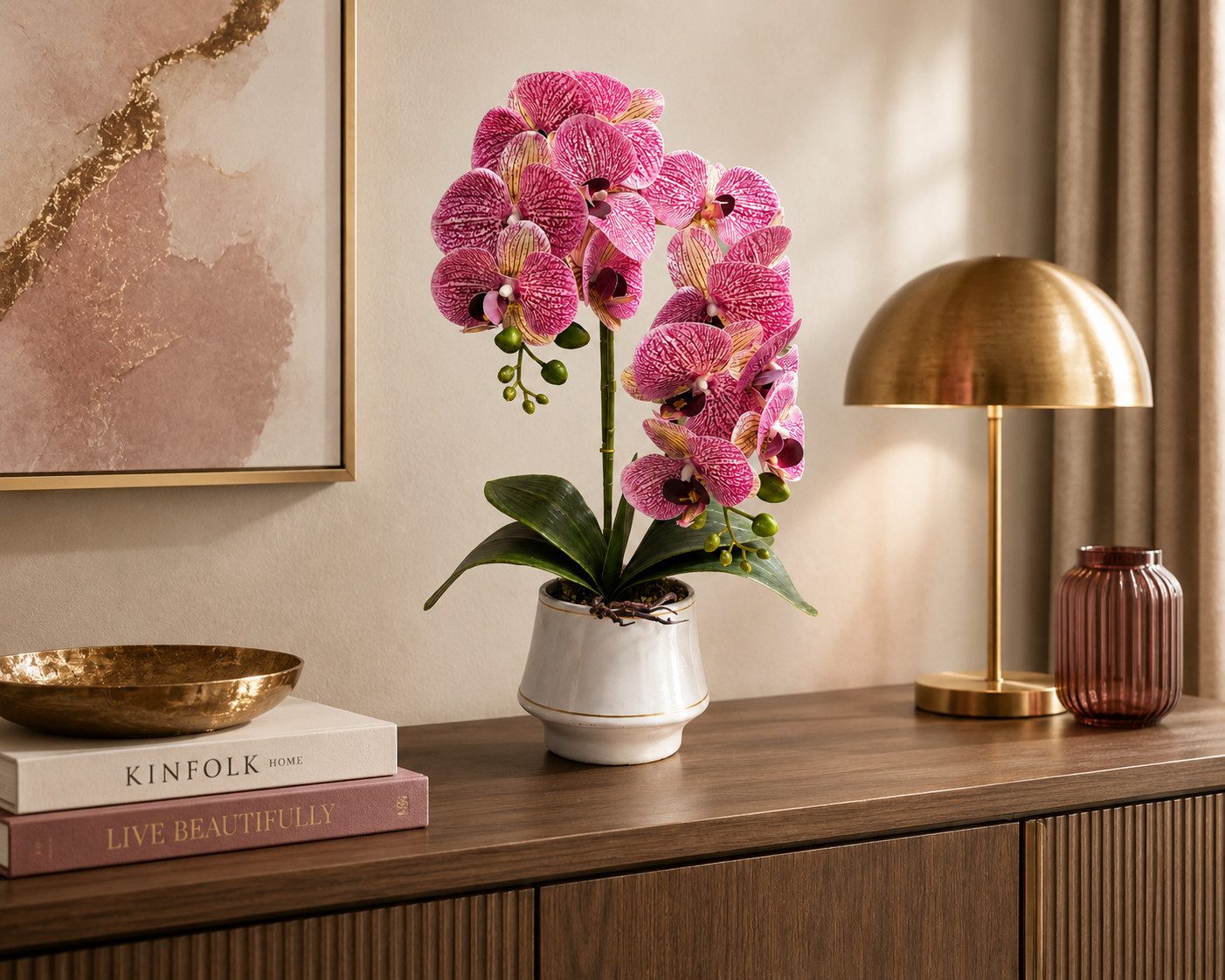 Kunstorchidee PASCH® Orchidee künstlich wie echt in Hochglanz-Keramiktopf Orchidee, PASCH, Hochglanz Keramiktopf – Bild 2 von 5