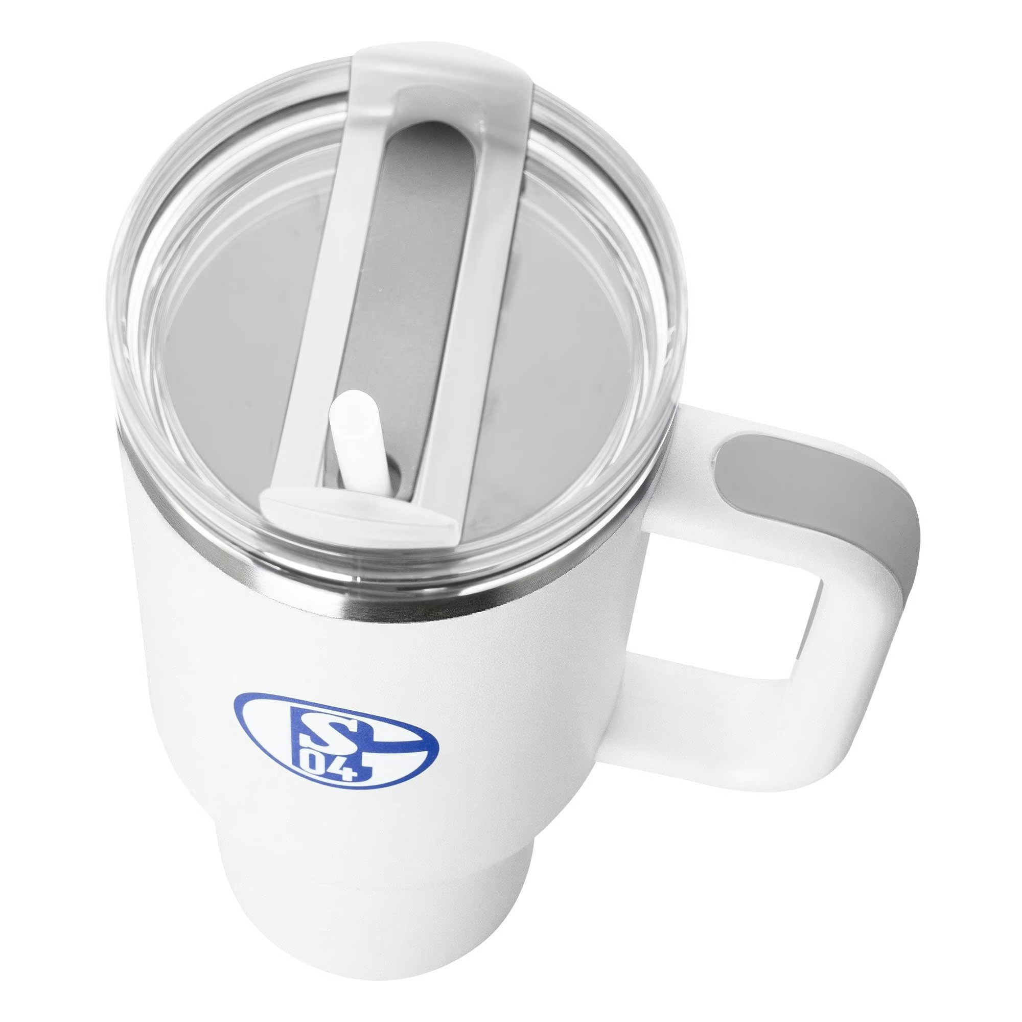 FC Schalke 04 Thermoflasche Trinkbecher Cup weiß