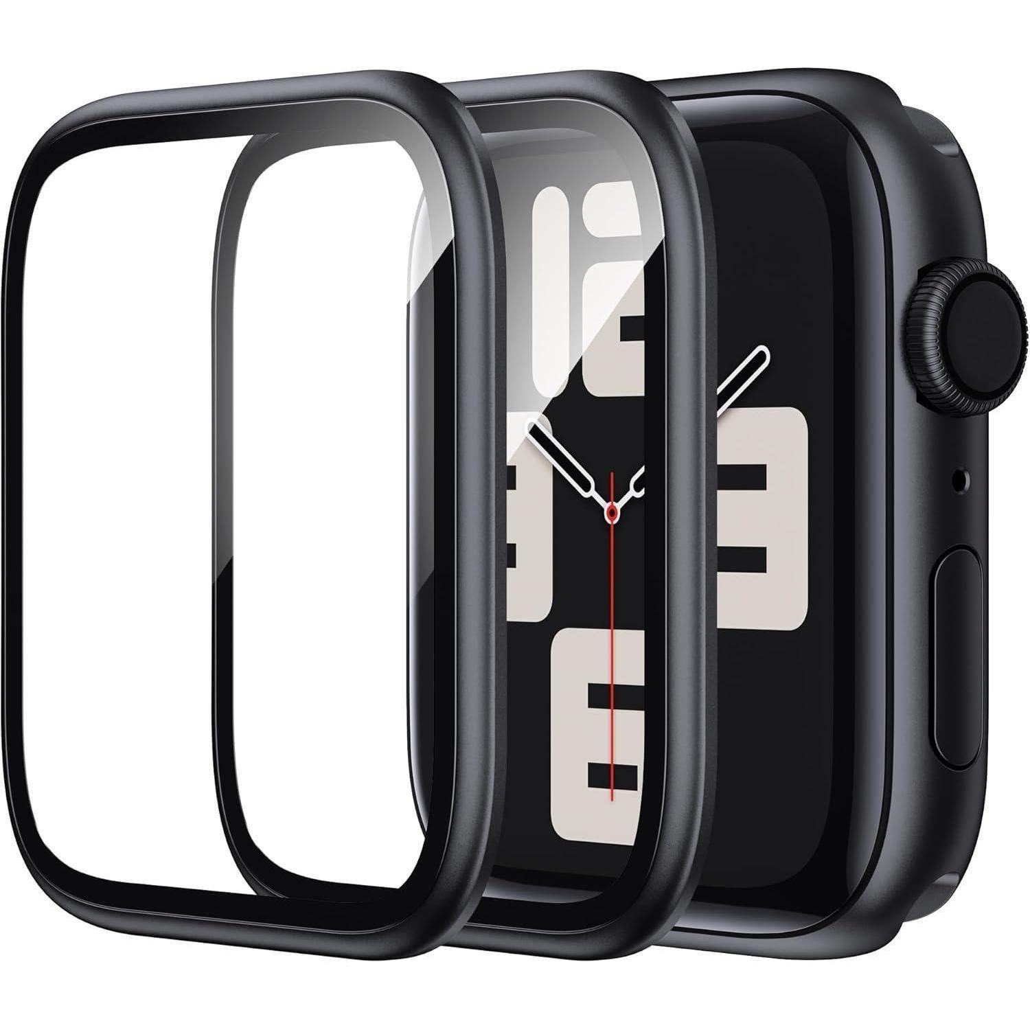 LuxusKollektion Displayschutzglas Schutzfolie Apple Watch Series SE2/SE/6/5/4 44mm 2 Stück Blasenfrei