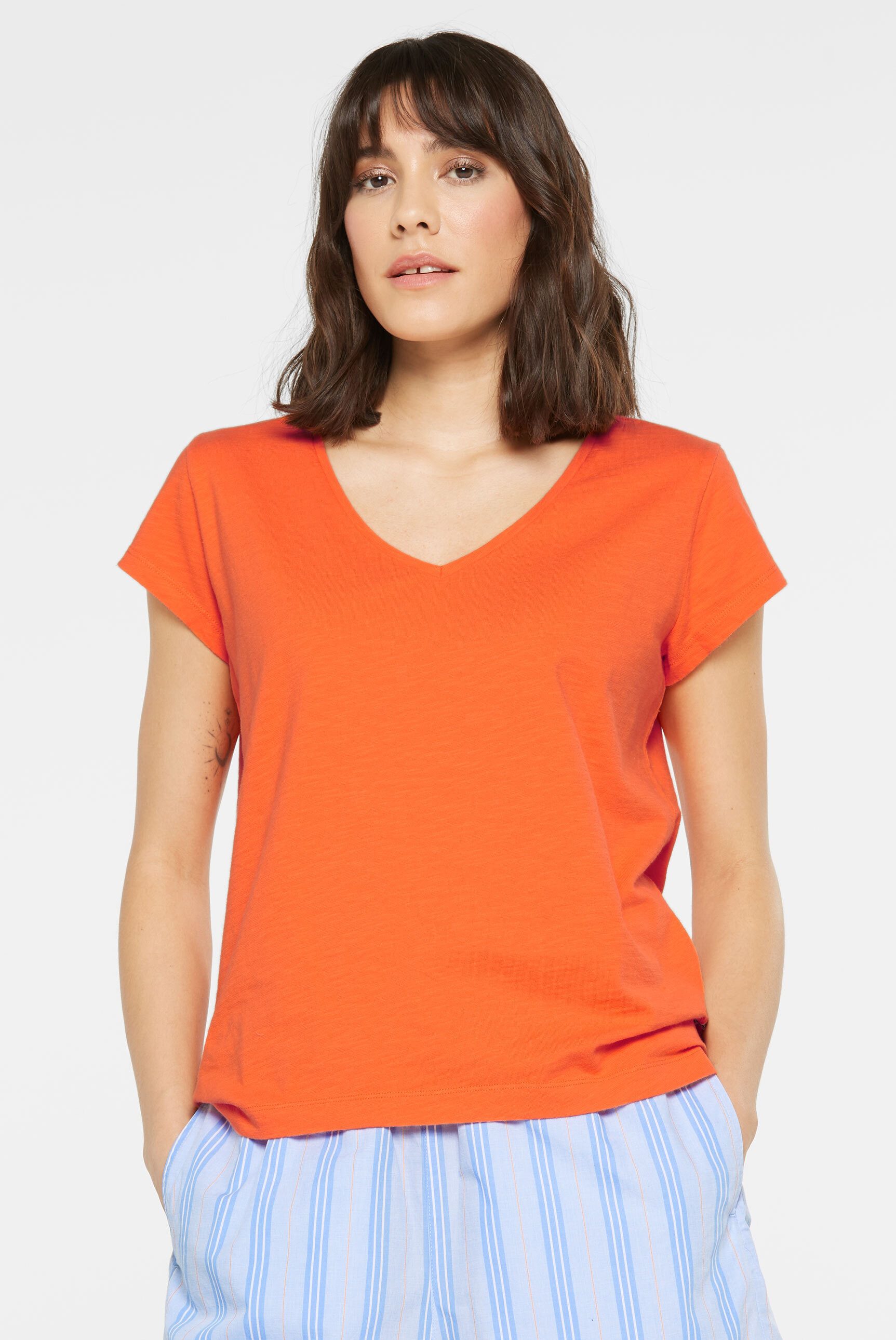 SENSES.THE LABEL V-Shirt aus Baumwolle