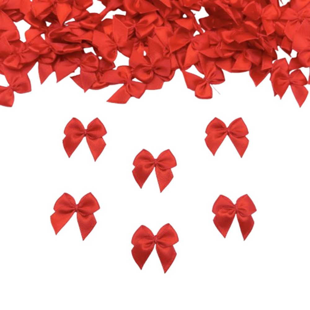 CLTYQ Geschenkpapier Geschenk-Schleifen, 100er Pack Mini-Schleifen Dekoration,selbstklebend, wiederverwendbar,kleine Satin-Schleifen für DIY, Nähen, Hochzeiten