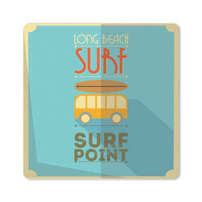 MuchoWow Gaming Mauspad Illustration von "Surf Point" vor blauem Hintergrund (1-St), Gaming, Rutschfester Unterseite, Mausunterlage, 80x80 cm, XXL, Großes