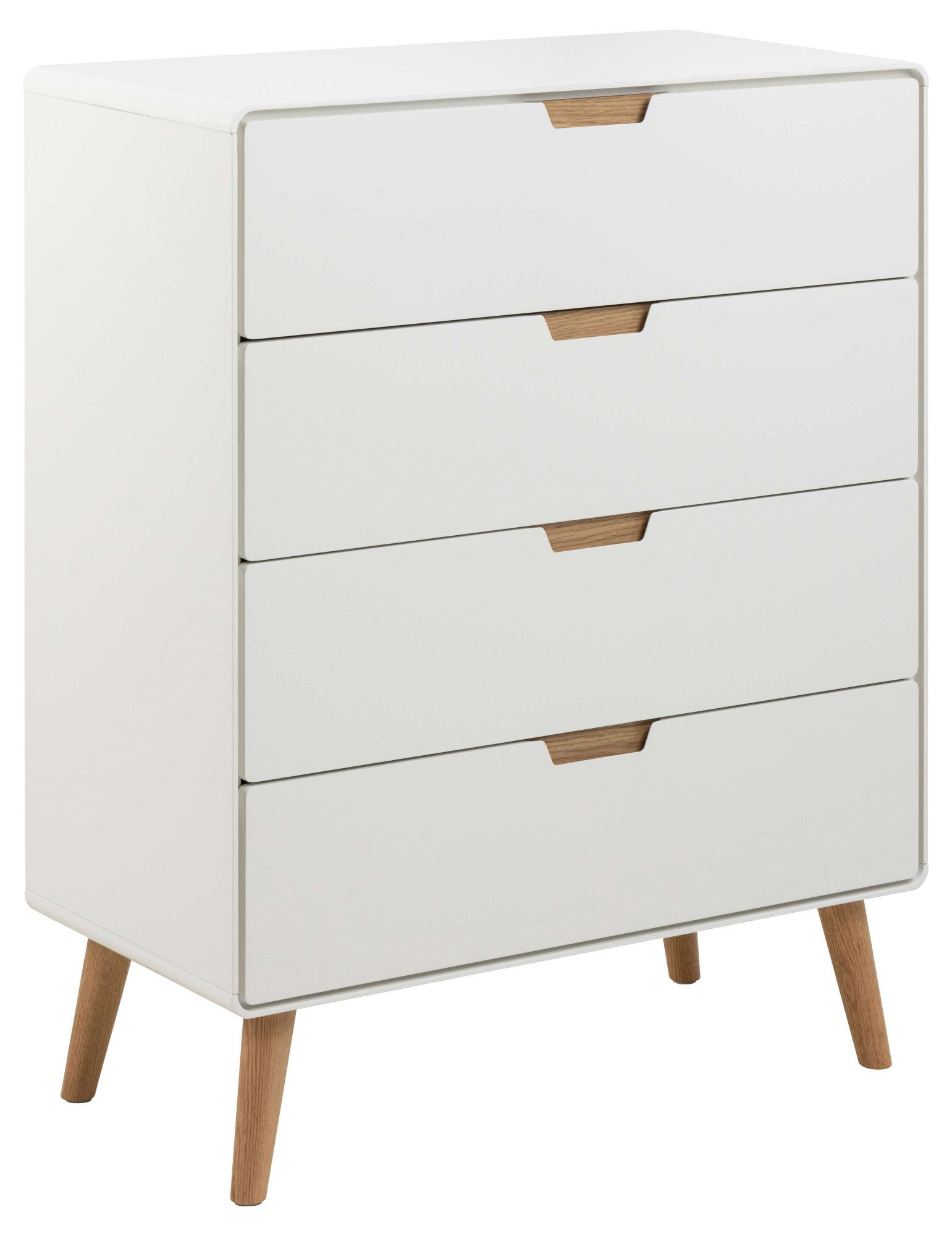 ACTONA GROUP Highboard Lowell, 4 Schubladen mit Dämpfung, nordischer Stil, Weiß, B: 100 cm