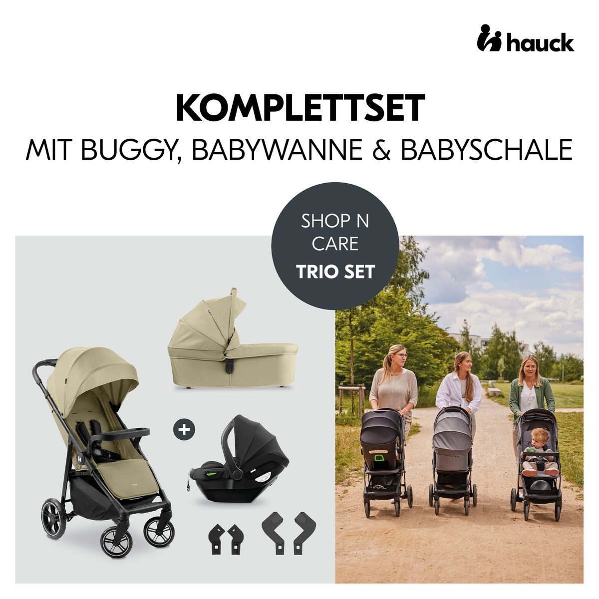 Hauck Kombi-Kinderwagen Shop N Care Trio Set - Olive