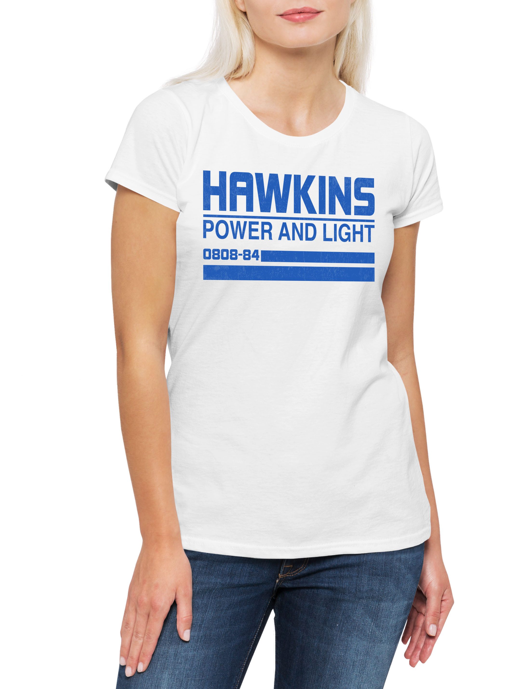 Print-Shirt Power And Light Damen T-Shirt Upside Mind Things Down Stranger Hawkins