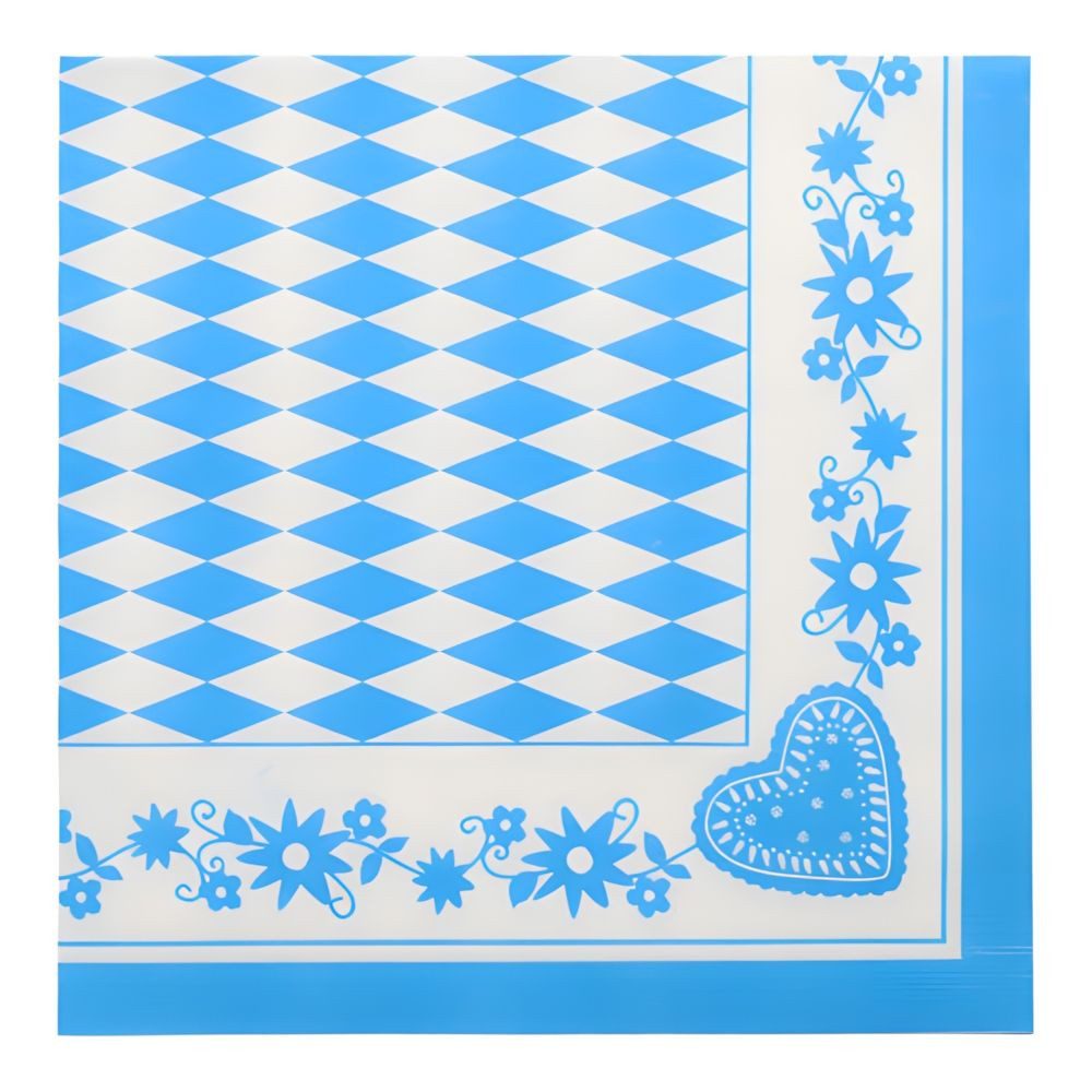 PAPSTAR Papierserviette Servietten 1/4-Falz 40 cm x 40 cm Bayrisch Blau 50 Stk