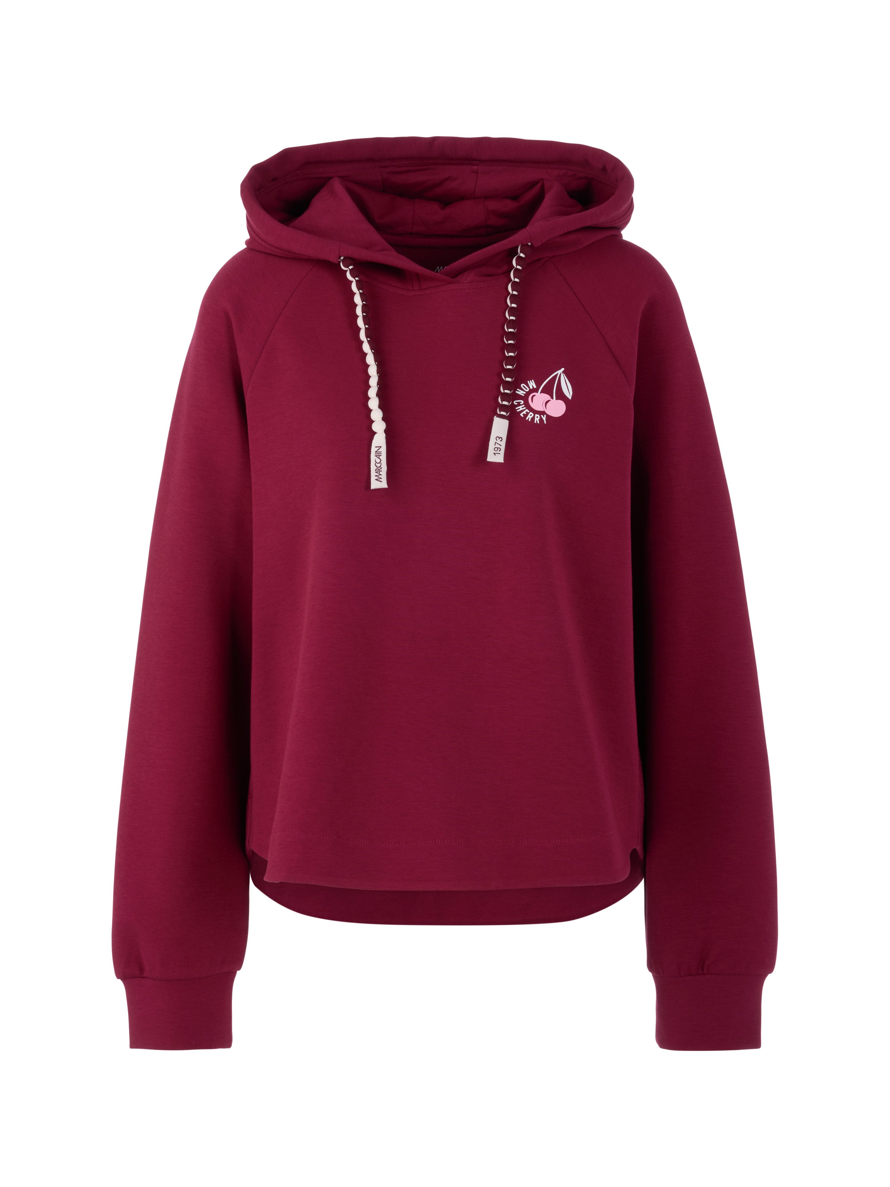 Marc Cain Kapuzensweatshirt Mon Cherry Premium Damenmode mit Aufdruck