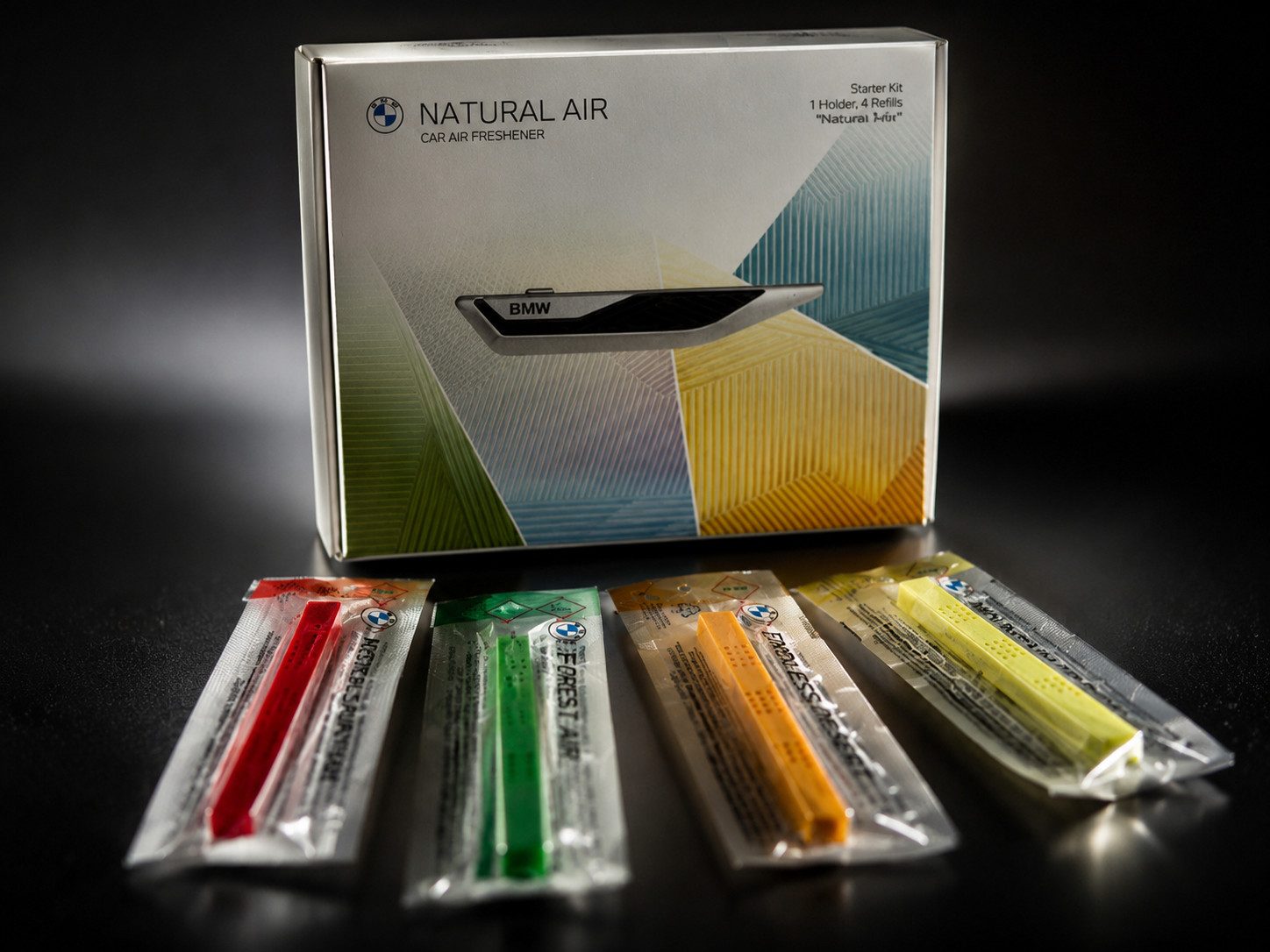 BMW Duftstäbchen BMW Natural Air Innenraum-Duft Starter-Kit Lavablack + 4 Extra Düfte (1-St)