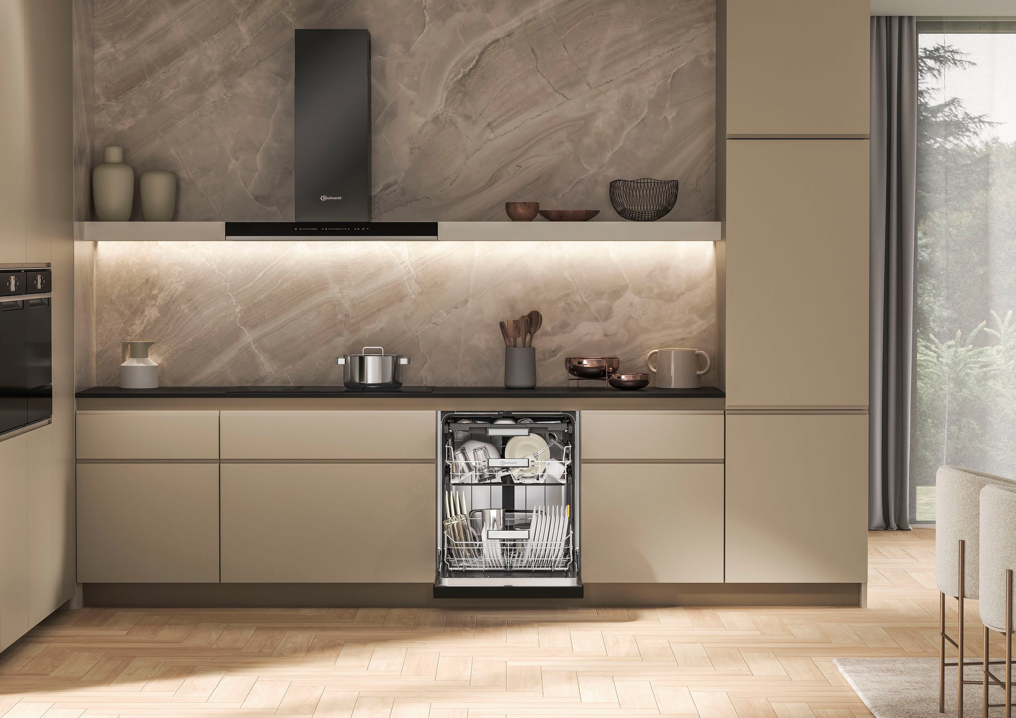 BAUKNECHT Unterbaugeschirrspüler B7U HS51 X, 15 Maßgedecke, MaxiSpace – bietet Platz für große Pizzateller mit 32 cm Durchmesser – Bild 3 von 5
