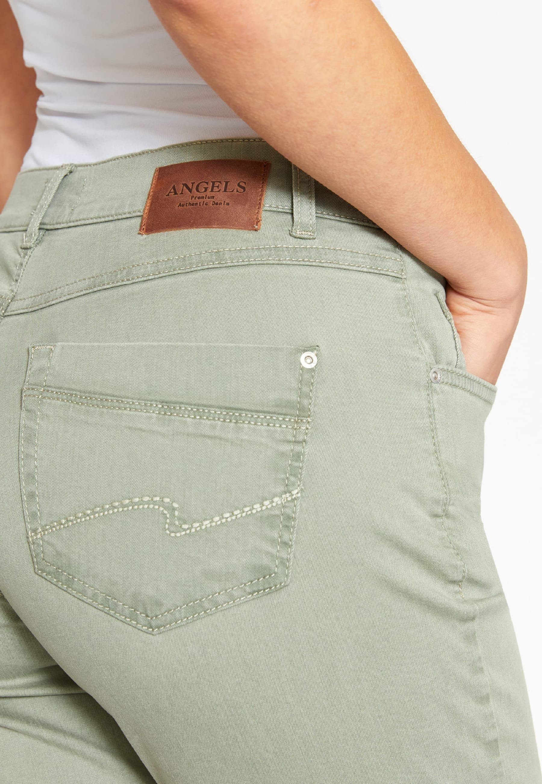 grün geradem Dolly Label-Applikationen mit Straight-Jeans ANGELS Bein Jeans mit