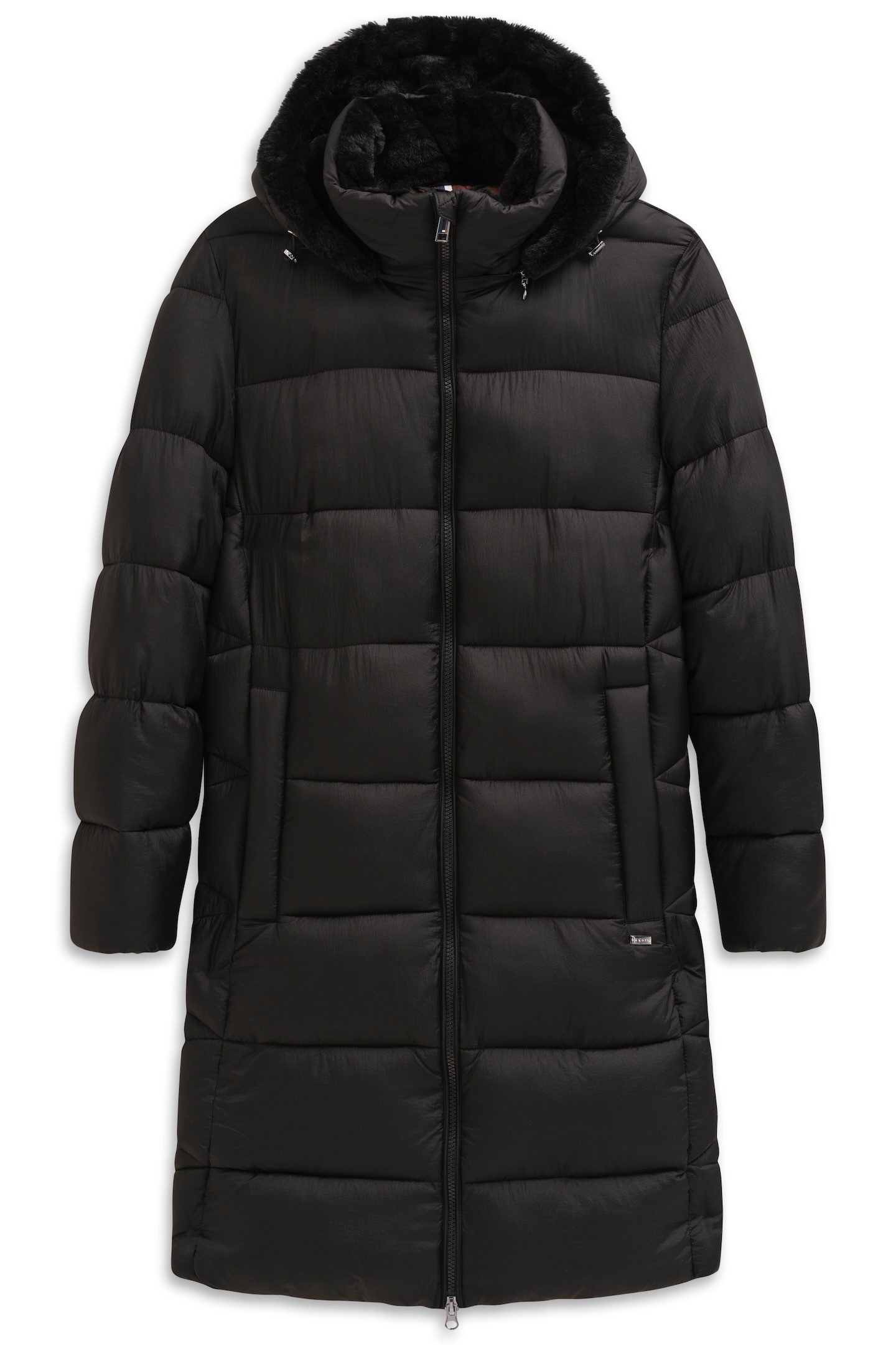 bugatti Steppmantel Loose Fit mit Kunstfell & abnehmbarer Kapuze