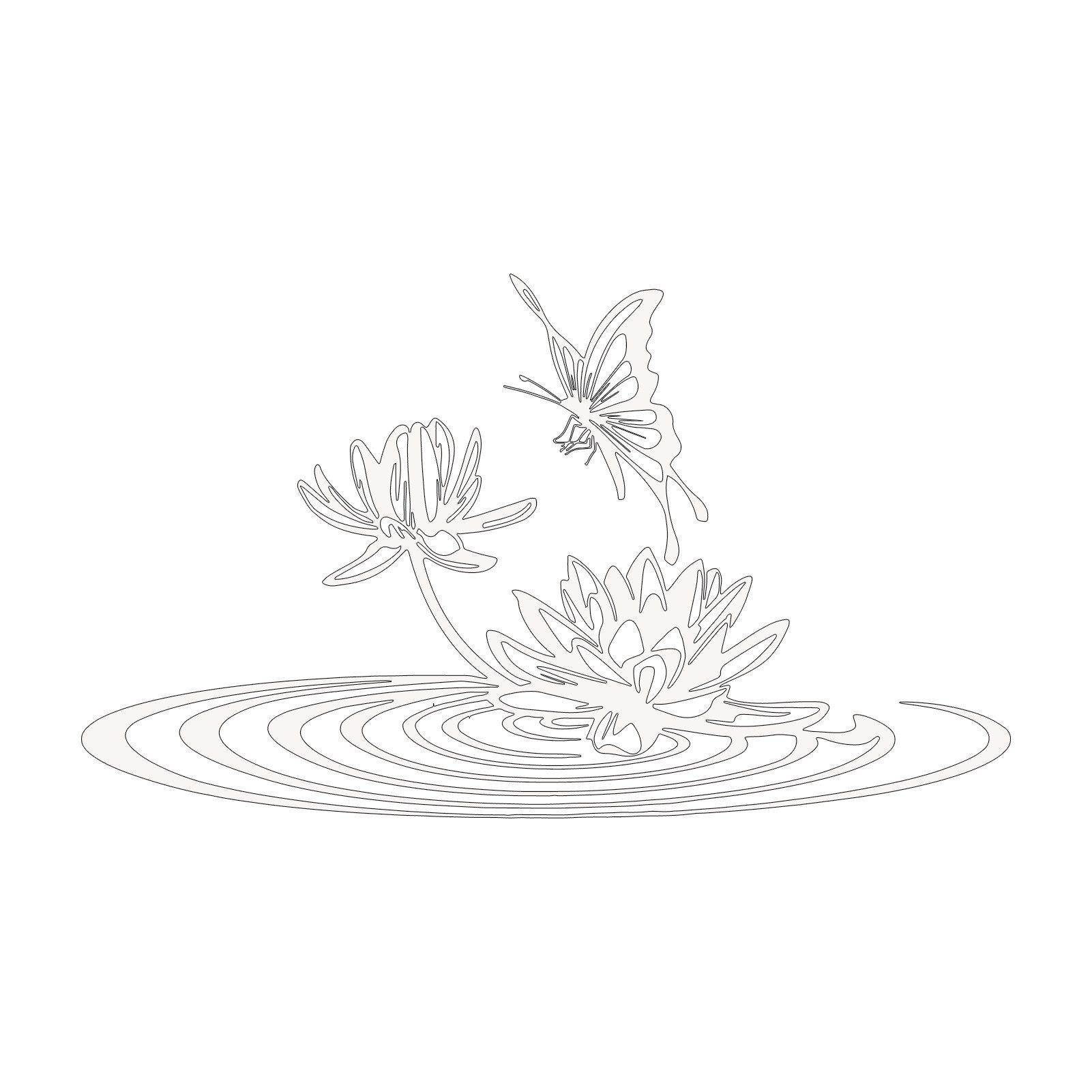 Jumpeak Wanddekoobjekt Metall Wandkunst Schmetterling Seerose Modern Wohnzimmer Wanddeko, Metall,Stylische Wandbild Dekoration–Perfekter Akzent für Ihr Zuhause