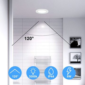 WILGOON LED Einbauleuchte LED Einbauleuchten,10er Dimmbar Ultra flach 5W 230V Einbauleuchten, Neutralweiß, 10x 5W Led Spot Weiß IP65 4000K 400LM, für Küche Badzimmer Büro