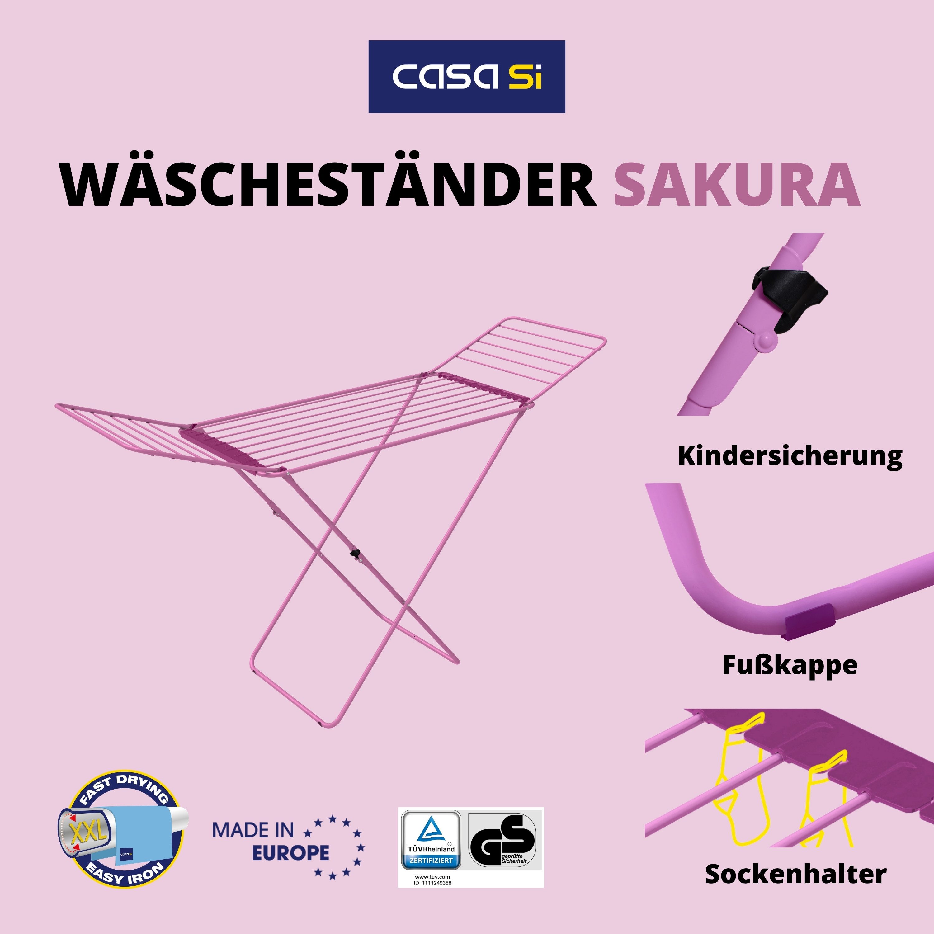 HEYDRY Elektrischer Wäschetrockner HEYDRY Lüfter für Wäscheständer, schnell & energiesparend trocknen, Made in Germany, mobiler Ventilator – Bild 3 von 5
