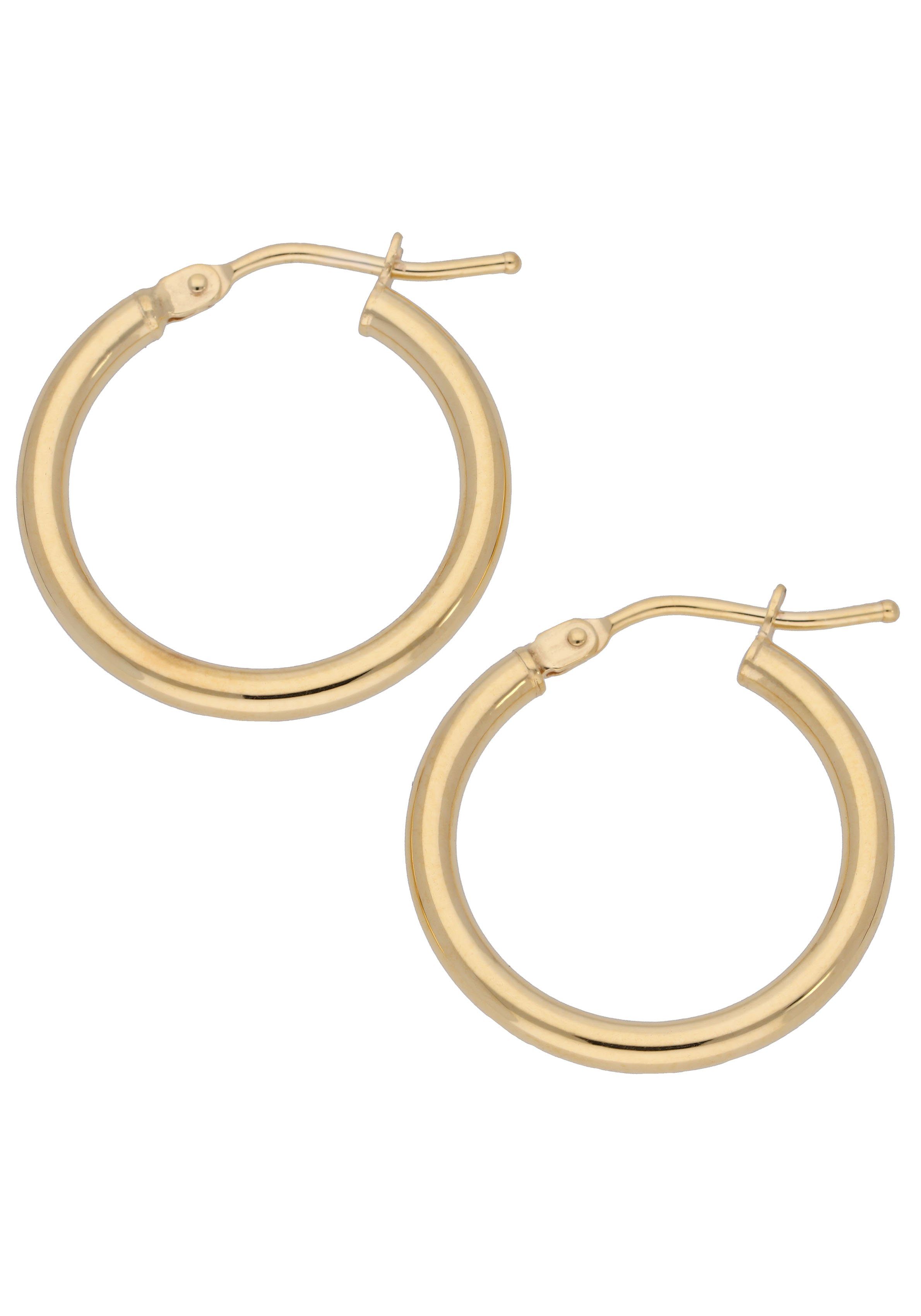 Firetti Paar Creolen Schmuck Geschenk Gold 375 Ohrschmuck Creole – Bild 3 von 3