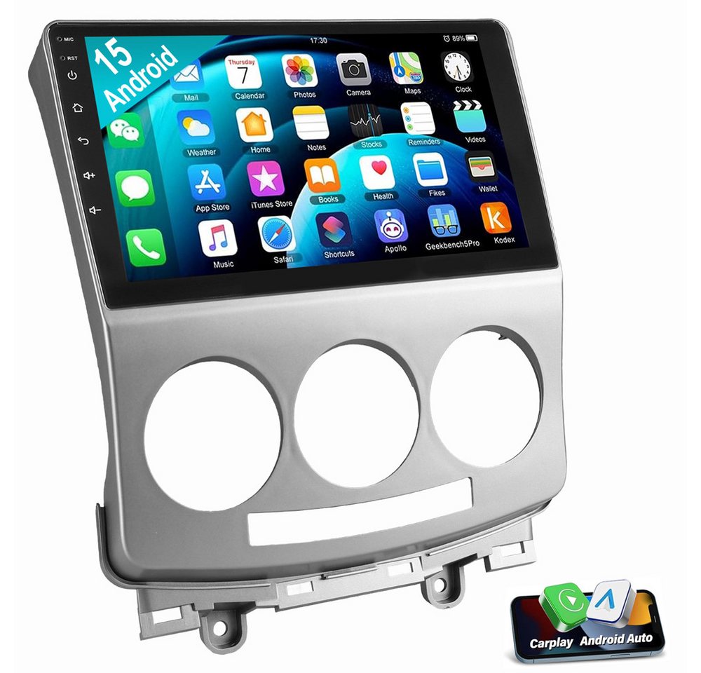 ESSGOO Für Mazda 5 CR19 2005-2010 Carplay NAVI 2DIN Navigationsgeräte Autoradio (RDS, Digitalradio (DAB), FM, AM, Apple Carplay Android Bluetooth Rückfahrkamera(optional)