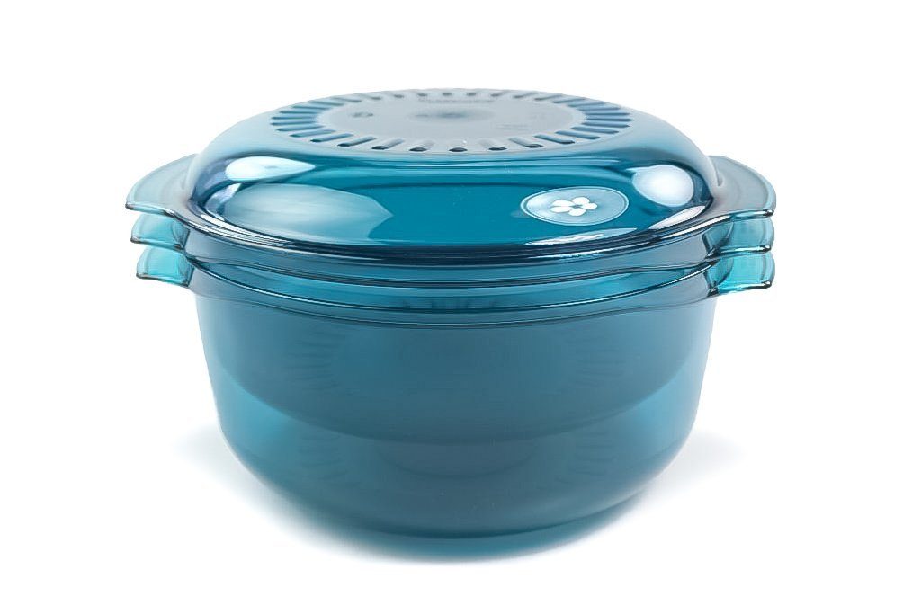 TUPPERWARE Mikrowellenbehälter Microcook 3,0 L türkis + 1,75 L + Deckel ...