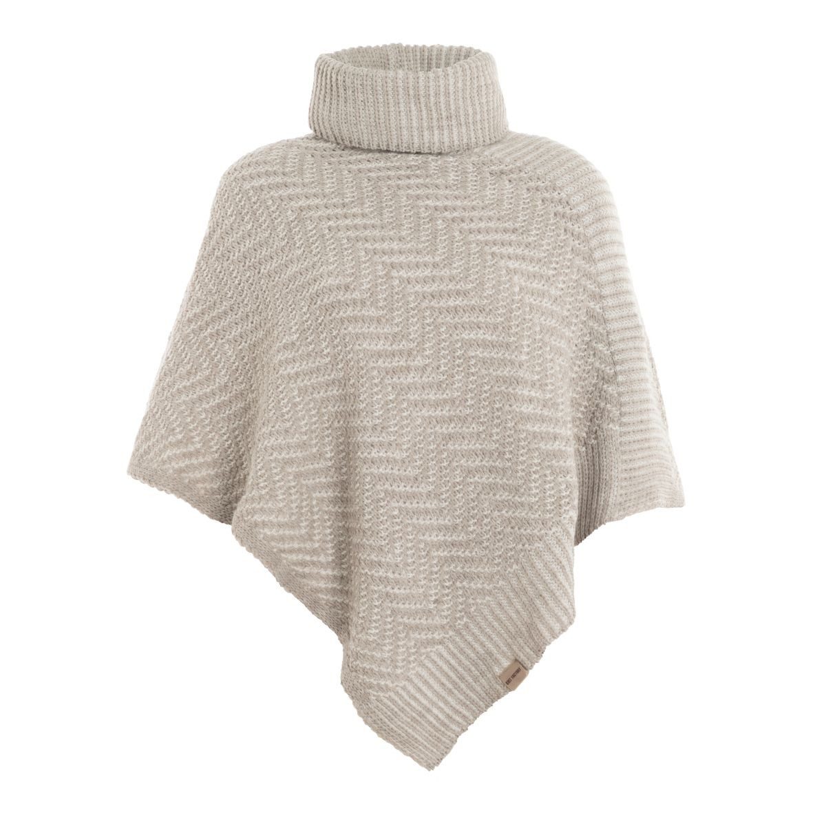 Knit Factory Poncho Amber Gestrickter Poncho Iced Clay/Beige (1-St) Strick Poncho für Frauen