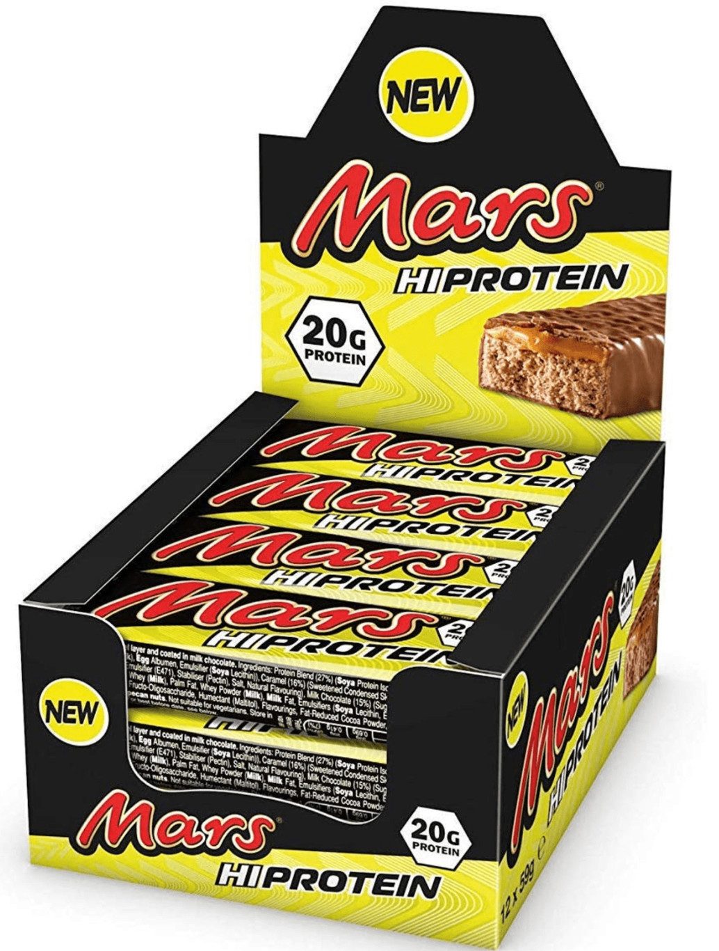 Mars GmbH Mars Hi-Protein Bars - 12x59g Protein Riegel Proteinbar Riegel Riegel, 1 er Packung à 12 St., 710 g, hoher Proteingehalt