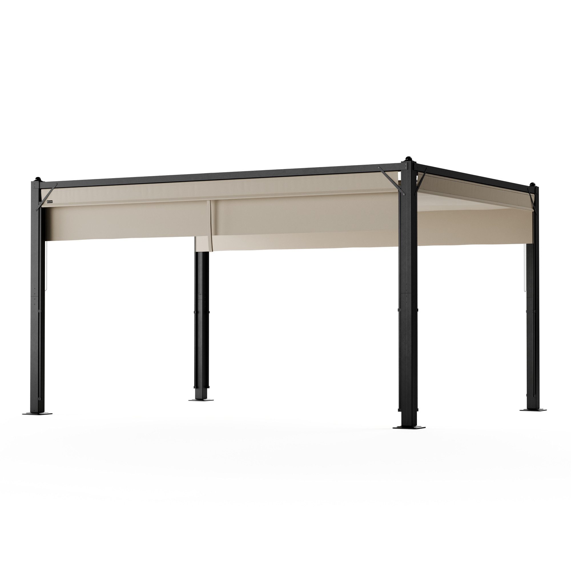 blumfeldt Pavillon Pantheon Cortina, (Set), Gartenpavillon Outdoor Garten mit 4 Seiten Aluminium 227x300x400 cm