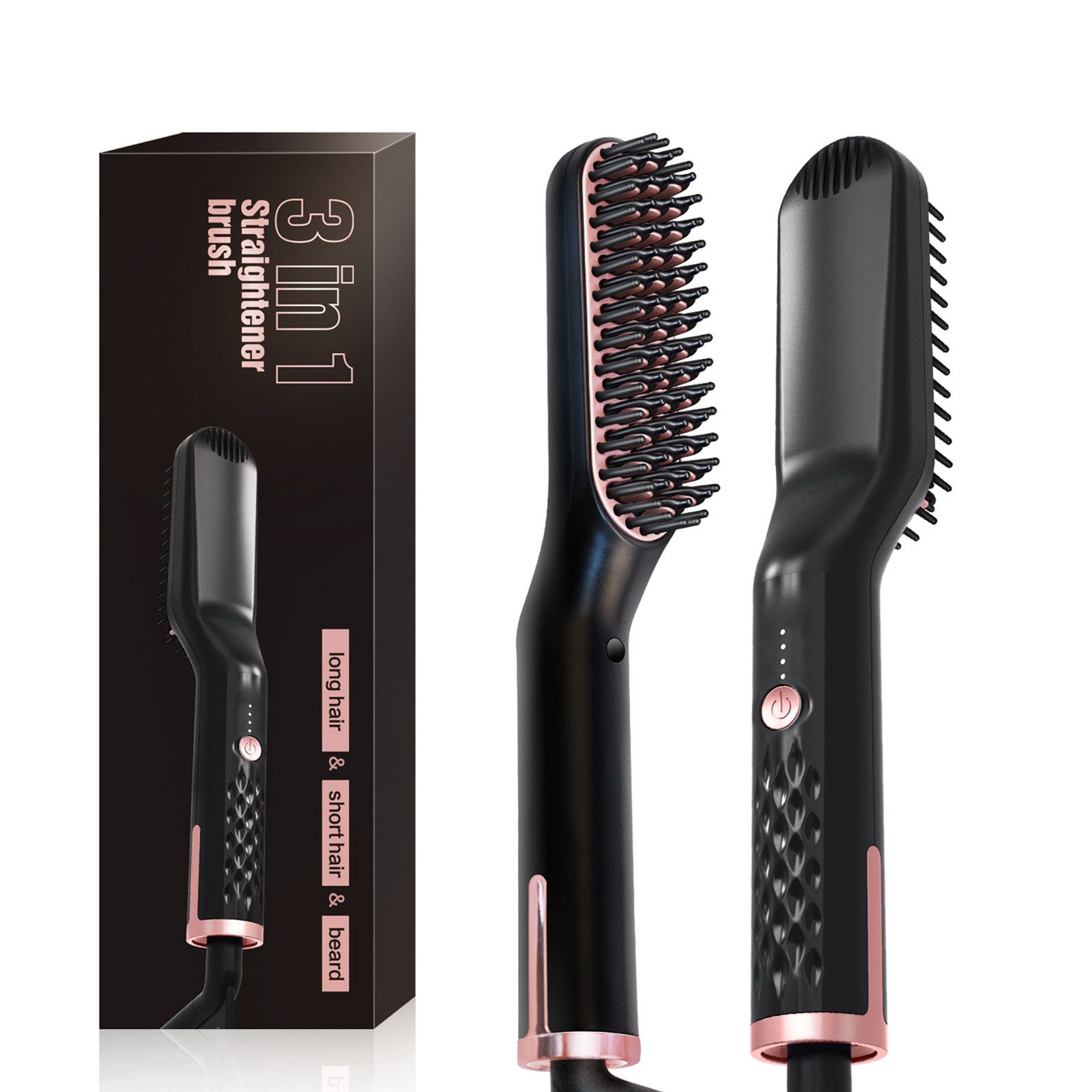 MOPUEA Multihaarstyler 3-in-1 Haarglätter und Bartglätter mit Ionentechnik für Männer, Ionentechnik, Keramikplatten, Schnellaufheizung, ergonomisches Design