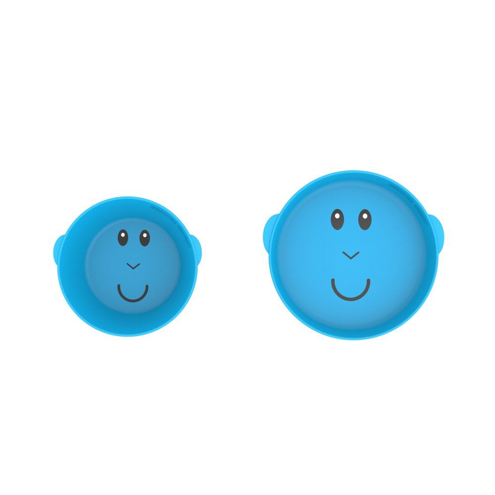 Schüssel Matchstick Teller Saugfuß Monkey & mit Monkey Matchstick Kinderschüssel blau