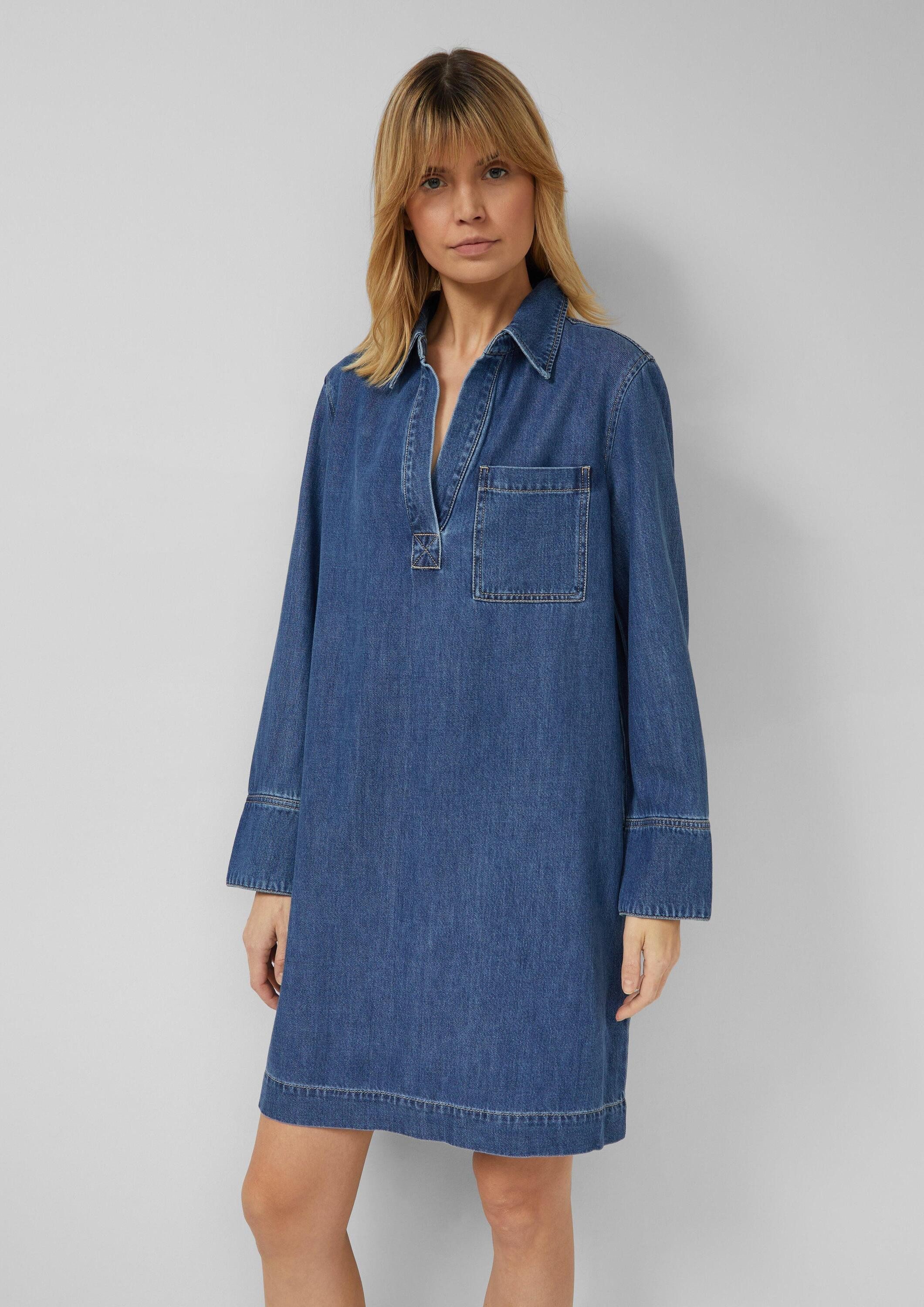 s.Oliver Minikleid Kleid Denim-Kleid mit Eingrifftaschen