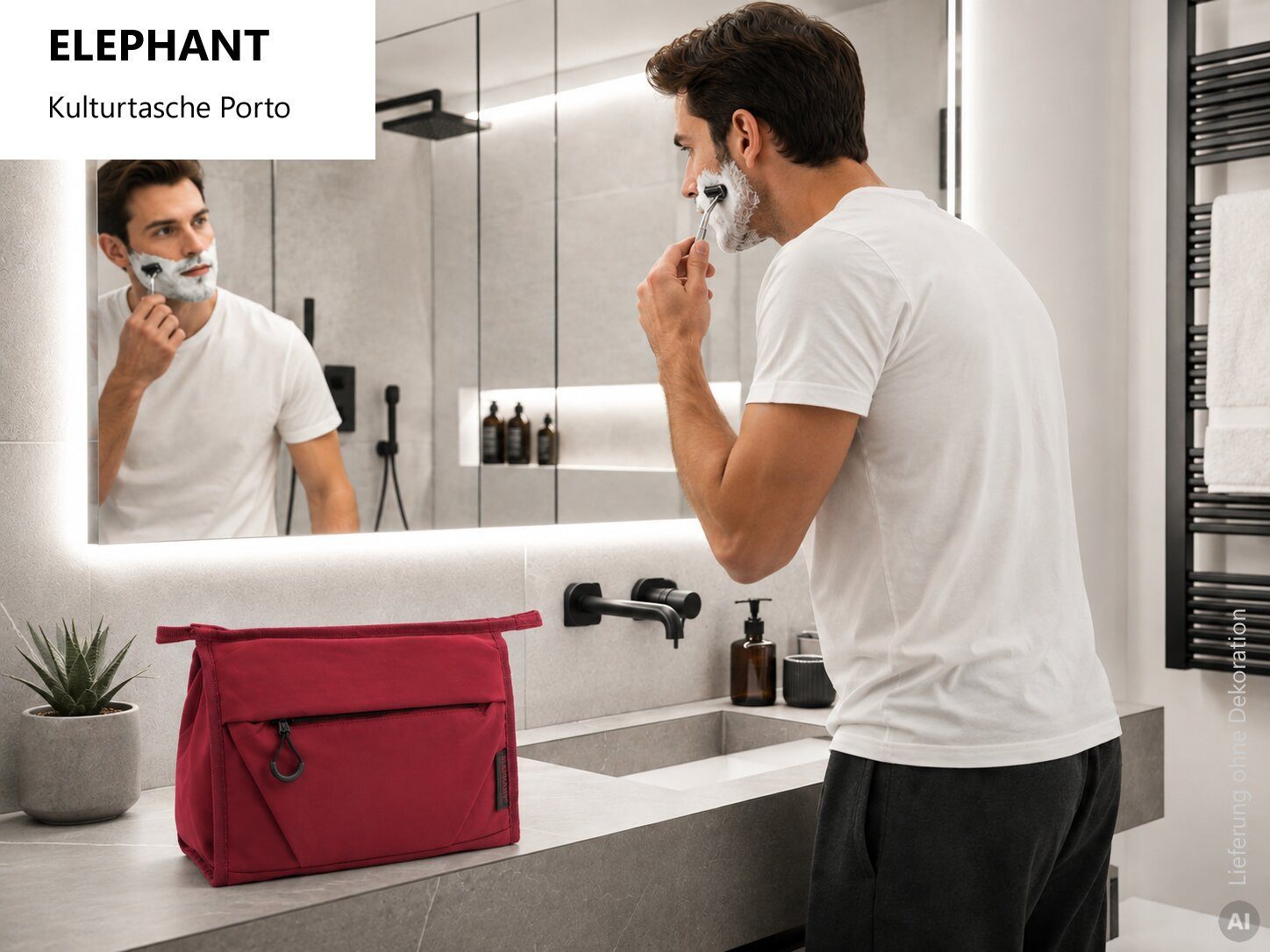 ELEPHANT Kulturbeutel Kulturtasche Porto groß Kosmetiktasche, Washbag Reise Gepäck Beautycase Tasche Kosmetikbeutel 3730 +b – Bild 5 von 5