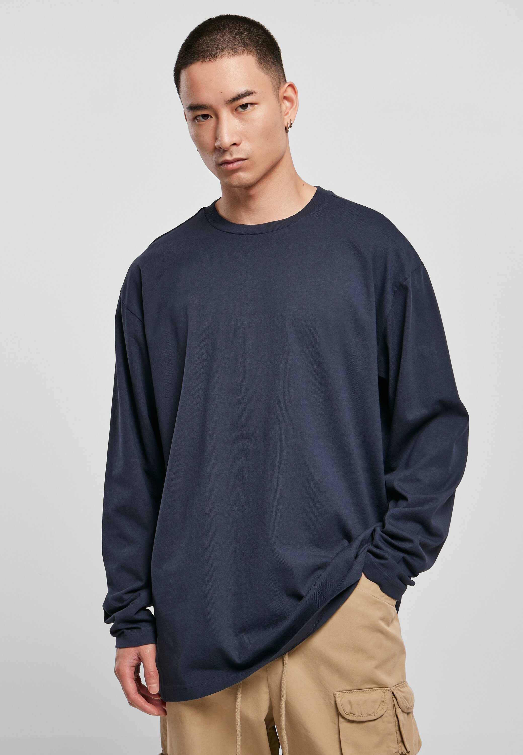 Garment Oversized (1-tlg) Heavy Longsleeve URBAN CLASSICS Dye darkblue Herren T-Shirt