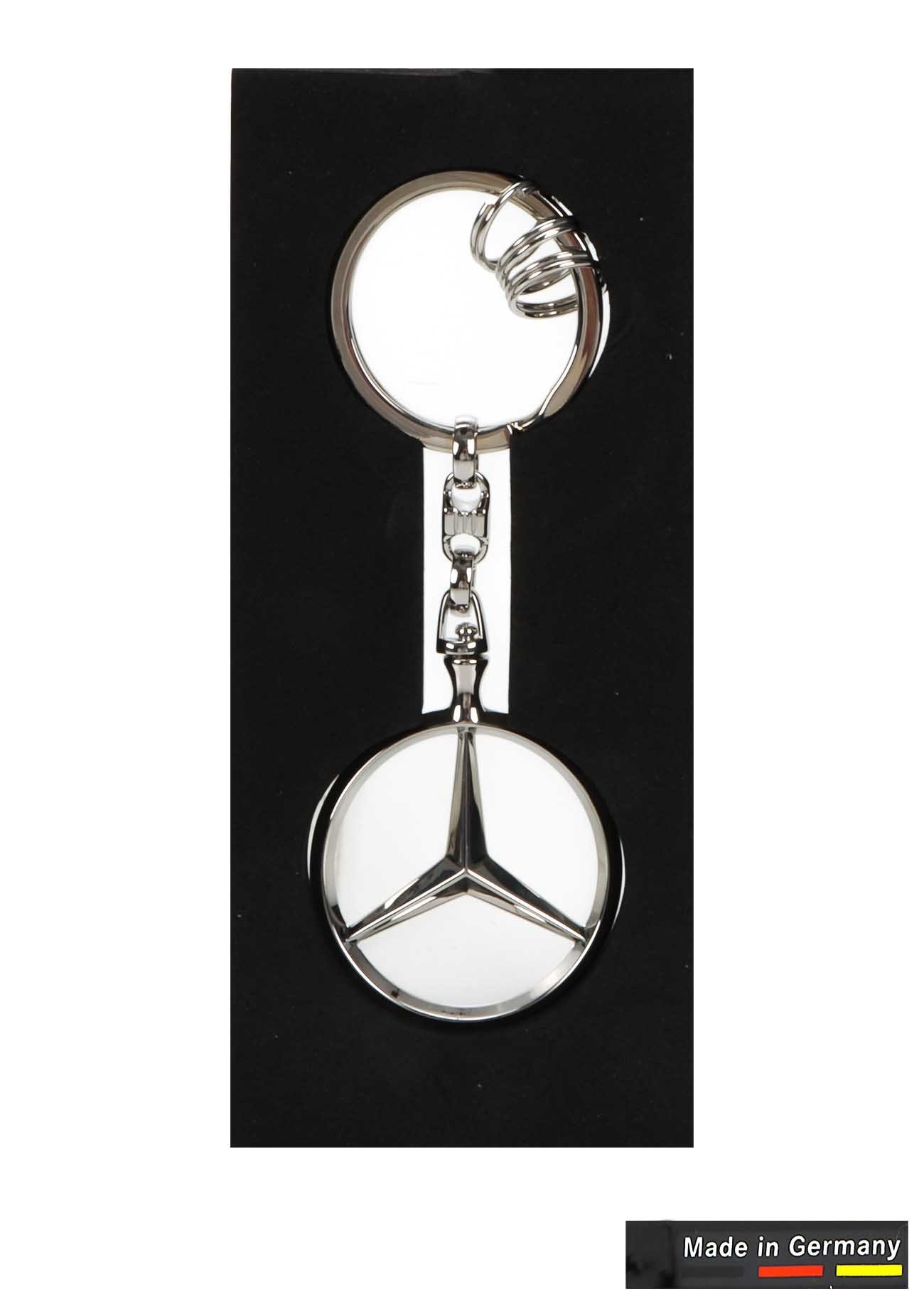 Mercedes Benz Schlüsselanhänger Mercedes-Benz (Anhänger mit Mercedes Stern  und Logo-Gravur), Auto Schlüsselanhänger