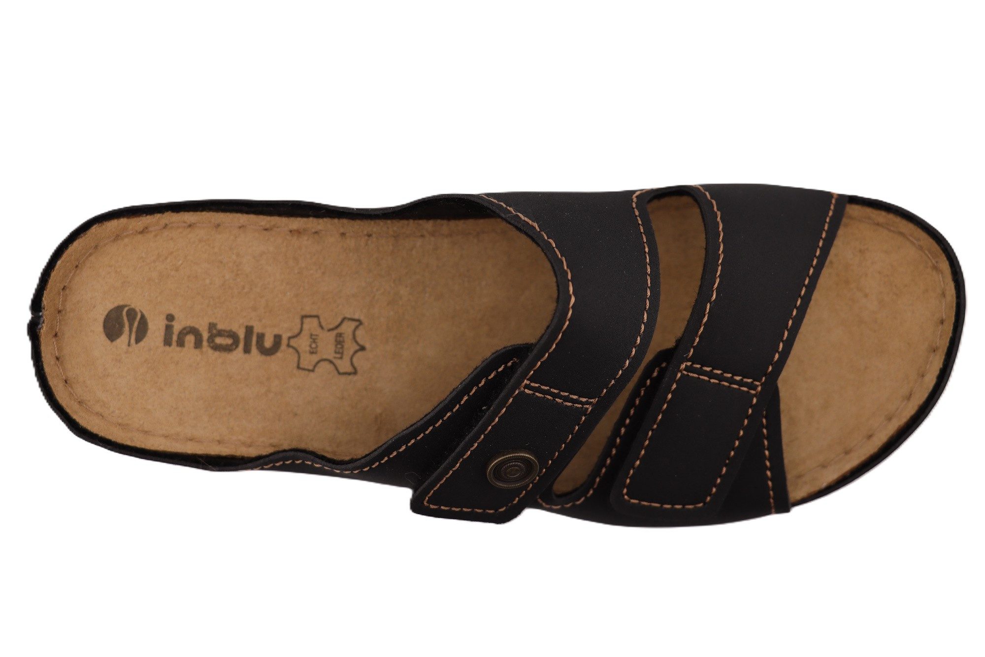 INBLU Klettverschluss Pantolette Hausschuh