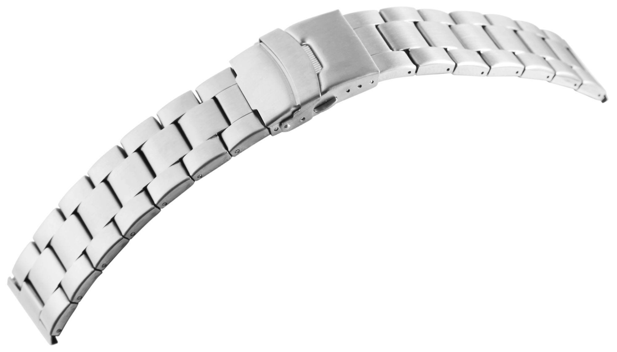 STEINMEISTER Uhrenarmband ET0006 Edelstahl, silberfarben, mattiert, 18 mm - 24 mm, Herren ErsatzArmband