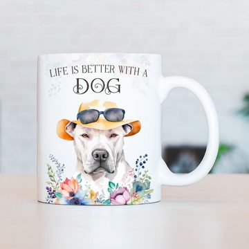 Cadouri Tasse DOGO ARGENTINO - Kaffeetasse für Hundefreunde, Keramik, mit Hunderasse, beidseitig bedruckt, handgefertigt, Geschenk, 330 ml