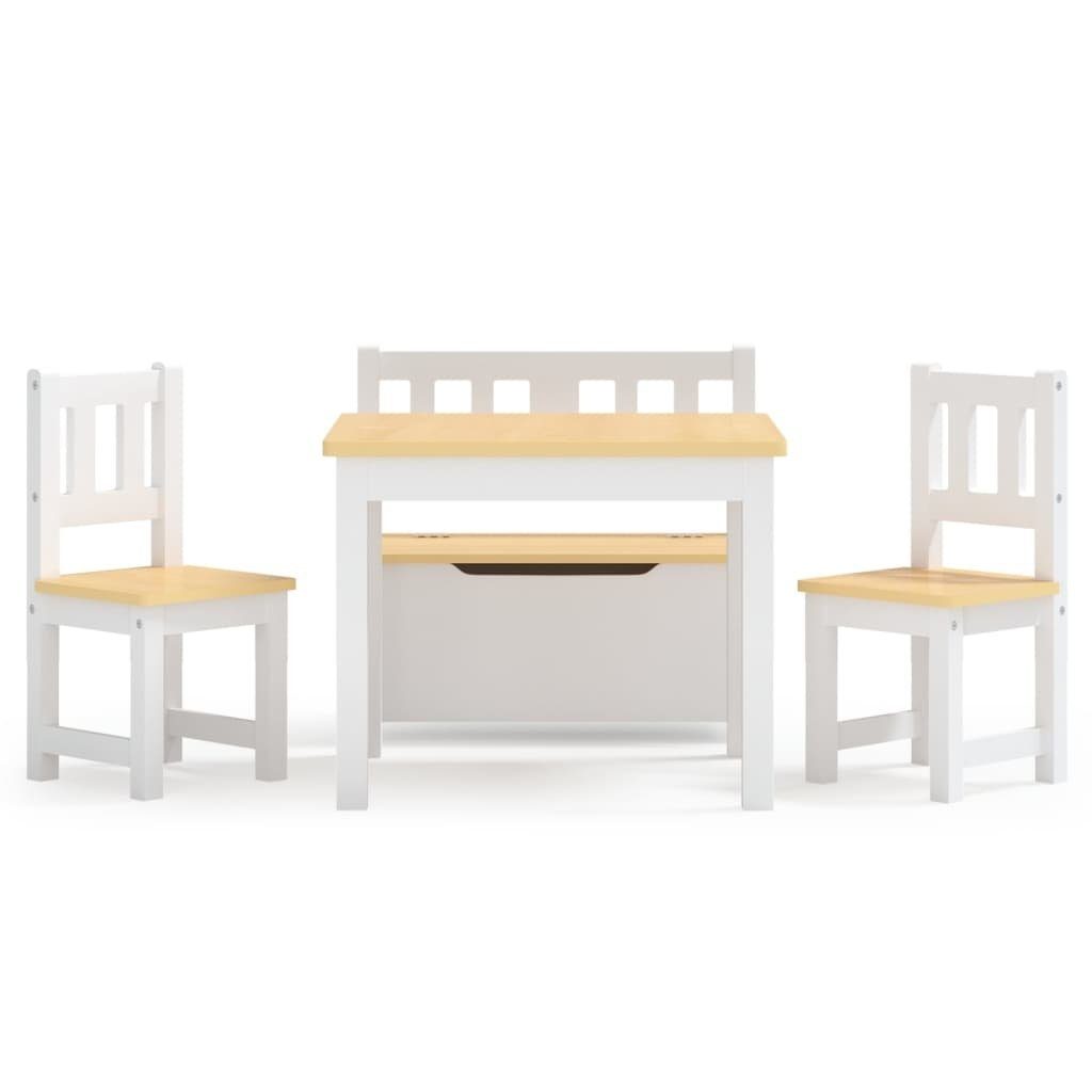 vidaXL children's seating group made of MDF in white and beige, (W/H/D: 60x48x50 cm)